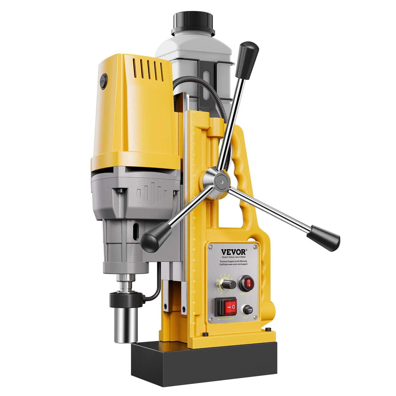Magnetic Drill, 1400W Motor 2 in Boring Diameter, 2922 lbf Portable Electric Mag Drill Press, 0-750 RPM Variable Speed, Drilling Machine for Metal Surface, Industrial and Home Improvement