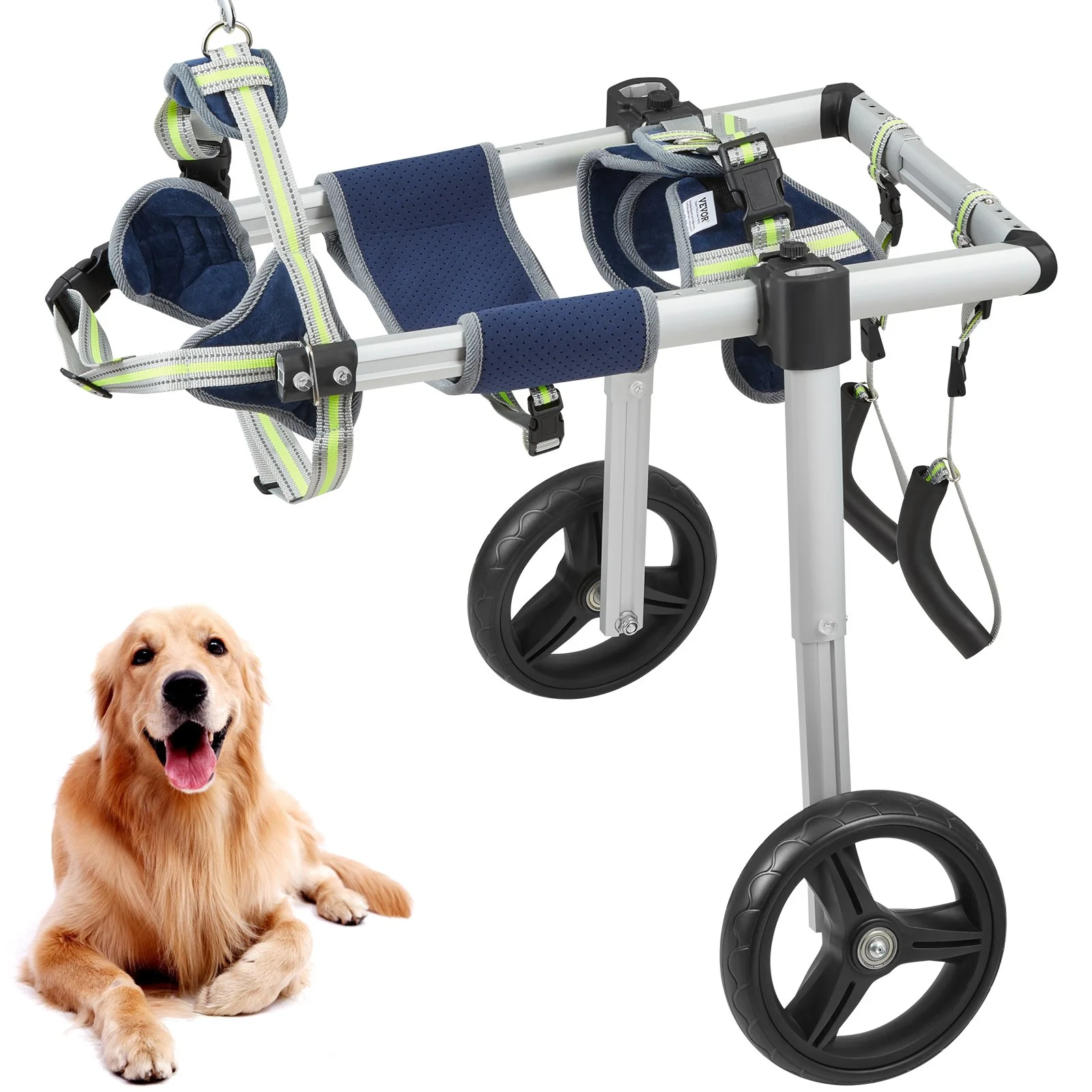 VEVOR 2 Wheels Dog Wheelchair for Back Legs, Pet Wheelchair Lightweight & Adjustable Assisting in Healing,  Dog Cart/Wheelchair for Injured, Disabled, Paralysis, Hind Limb Weak Pet(M)