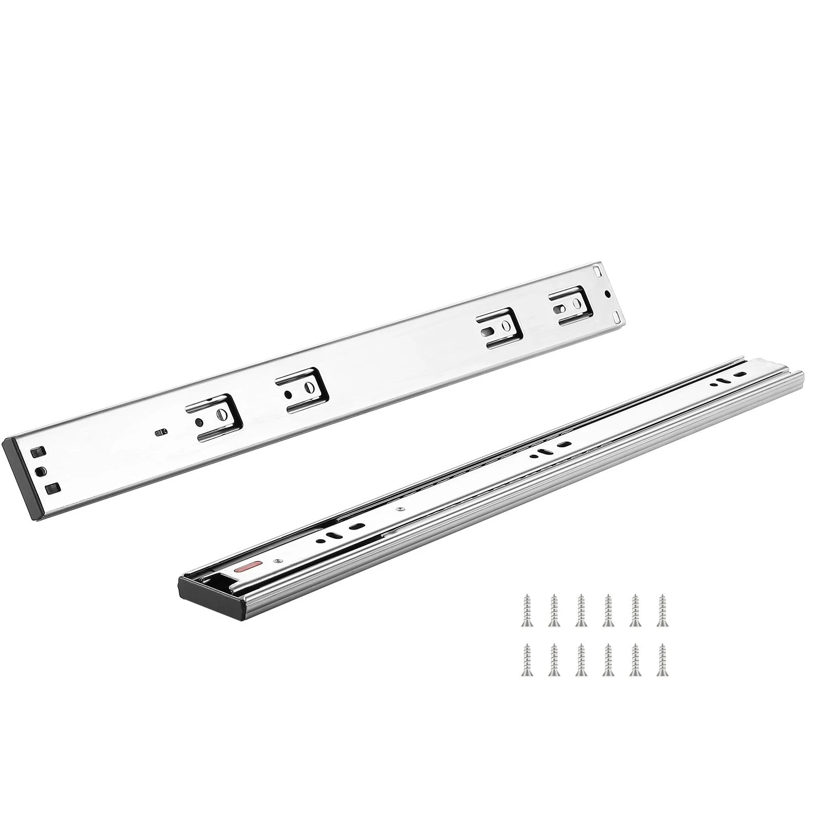 6 Pairs of 457.2mm Drawer Slides Side Mount Rails, Heavy Duty Full Extension Steel Track, Soft-Close Noiseless Guide Glides Cabinet Kitchen Runners with Ball Bearing, 100 Lbs Load Capacity