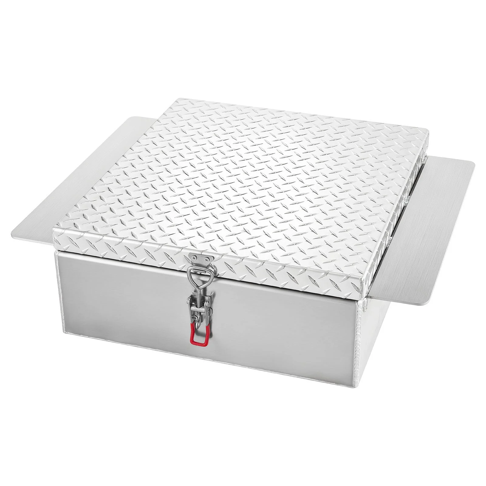 Truck Bed Tool Box, Heavy Duty Aluminum Tool Box with Diamond Plate, Storage Toolbox Chest Organizer Supports up to 100 kg, Ideal for Pickup, Truck Bed, RV, Trailer, 770 x 610 x 230 mm, Silver