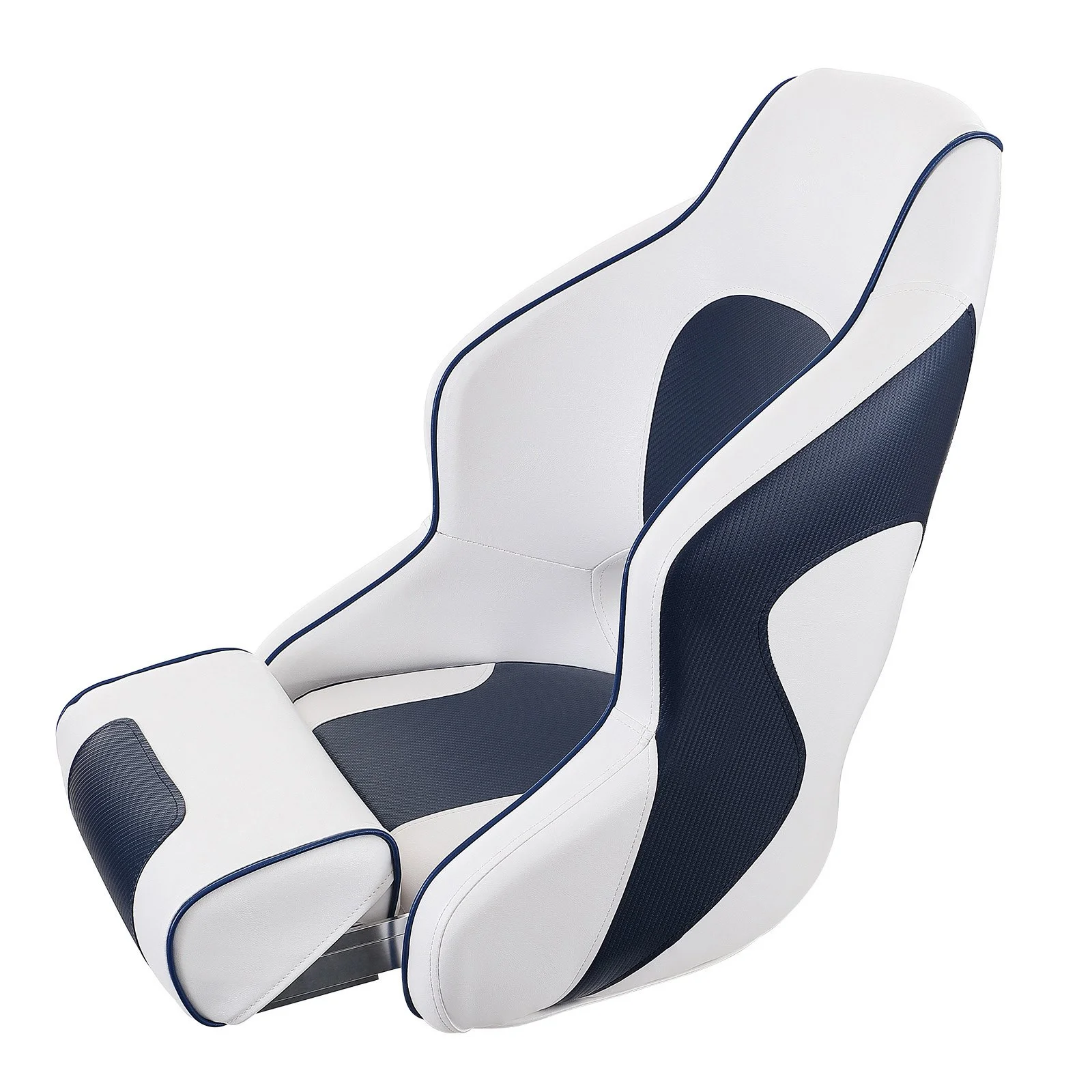 Captain Bucket Seat Boat Seat, Flip Up Boat Seat, with Thickened Sponge Padding, Flip-up Bolster Boat Captain Chair for Fishing Boat, Sightseeing Boat, Speedboat, Canoe, 1-Piece