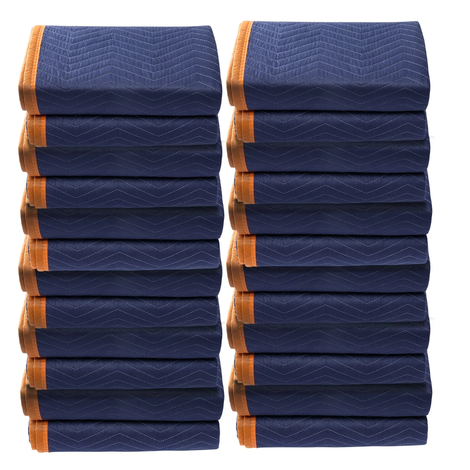 VEVOR Moving Blankets, 2032 x 1829 mm, 29.5 kg/dz, 12 Packs, Professional Non-Woven & Recycled Cotton Packing Blanket, Heavy Duty Mover Pads for Protecting Furniture, Floors, Appliances, Blue/Orange