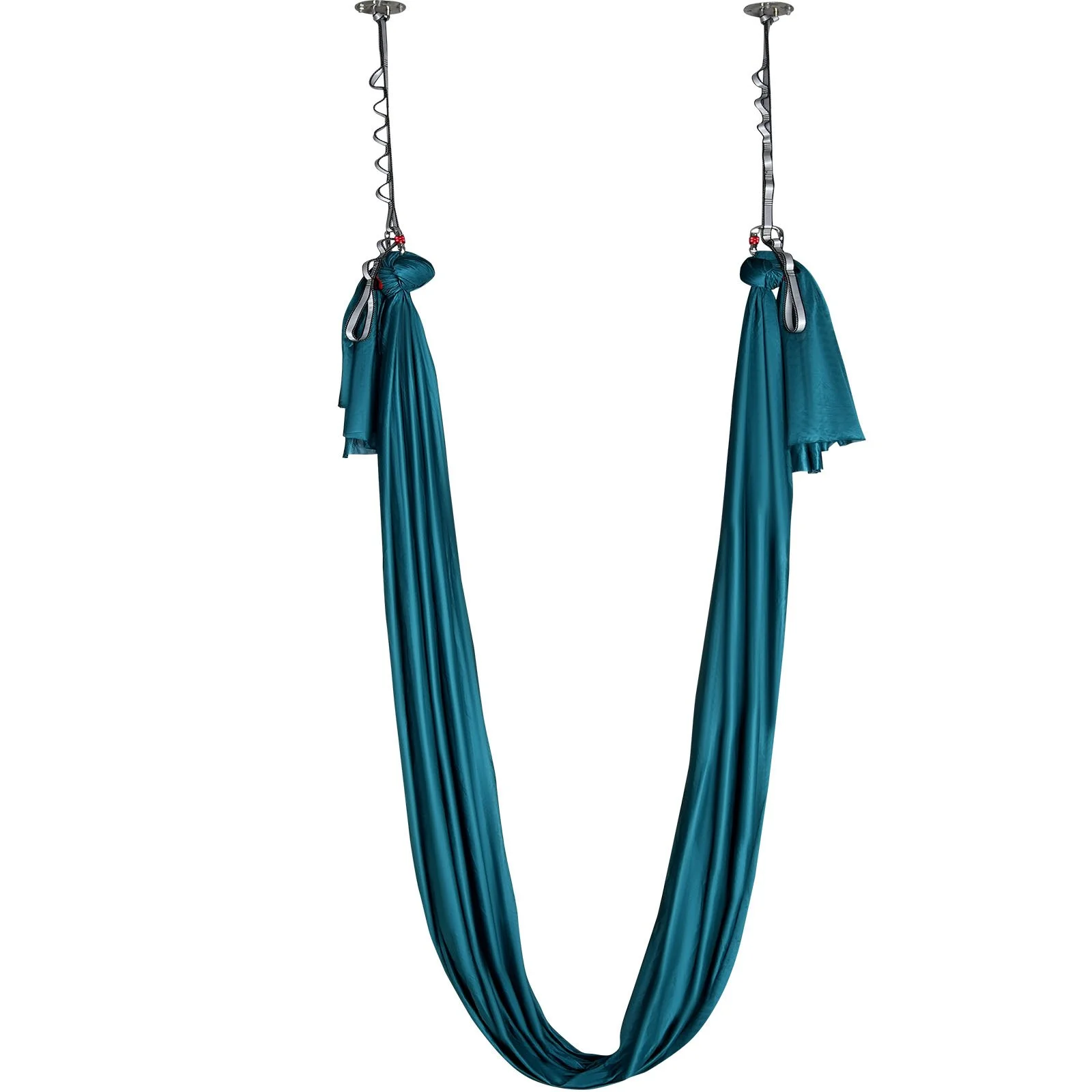 Aerial Silk & Yoga Swing, 8 m Length, Aerial Yoga Hammock Kit with 100gsm Nylon Fabric, Full Rigging Hardware & Easy Set-up Guide, Antigravity Flying for All Levels Fitness Bodybuilding, Green