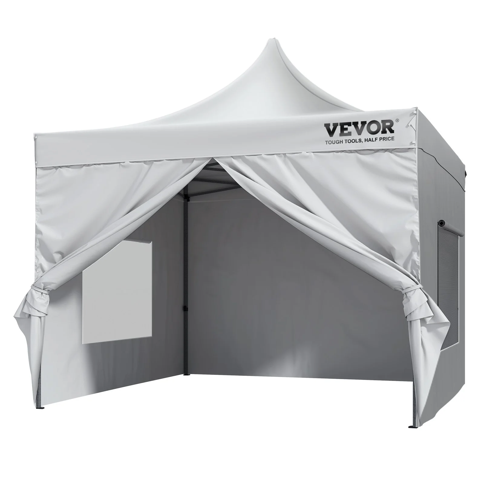 VEVOR Pop Up Canopy Tent Outdoor Gazebo Tent 10x10FT with Sidewalls & Bag White