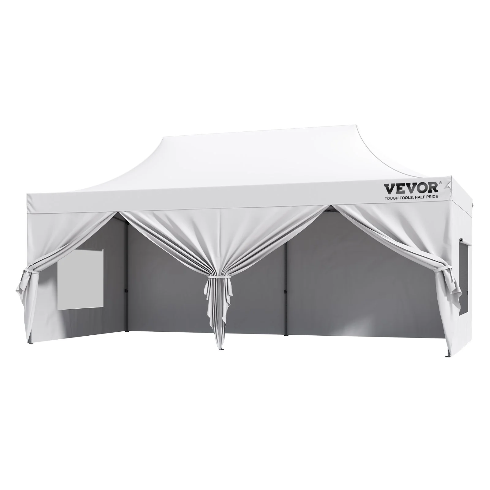 VEVOR Pop Up Canopy Tent Outdoor Gazebo Tent 10x20FT with Sidewalls & Bag White