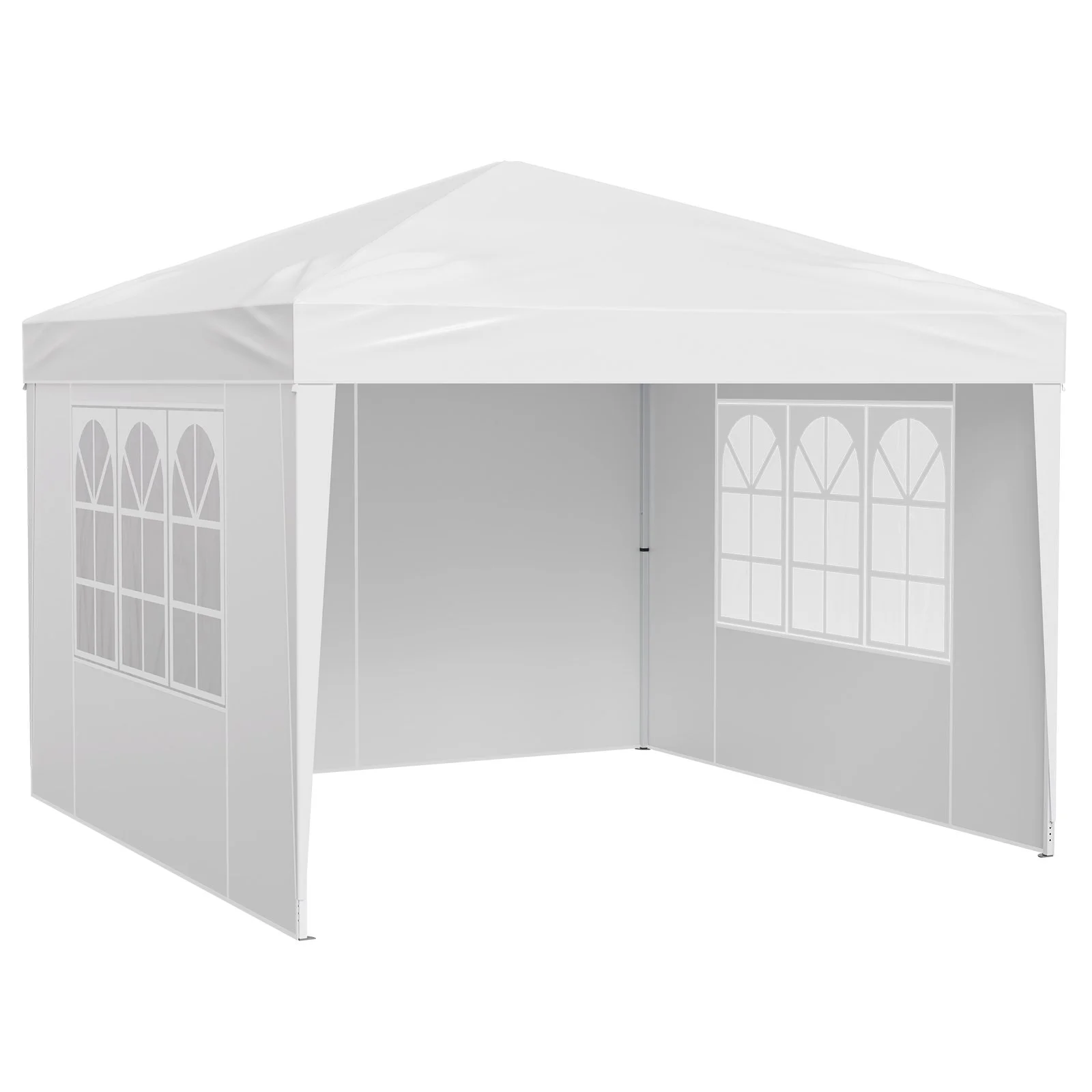 VEVOR Pop Up Canopy, 2.95 x 2.95 m Instant Canopy Portable Gazebo with 3 Sidewalls & 2 Ventilated Windows, Height Adjustable Pop-Up Outdoor Shelter Tent for Events, Patio, Backyard, Party, Parking