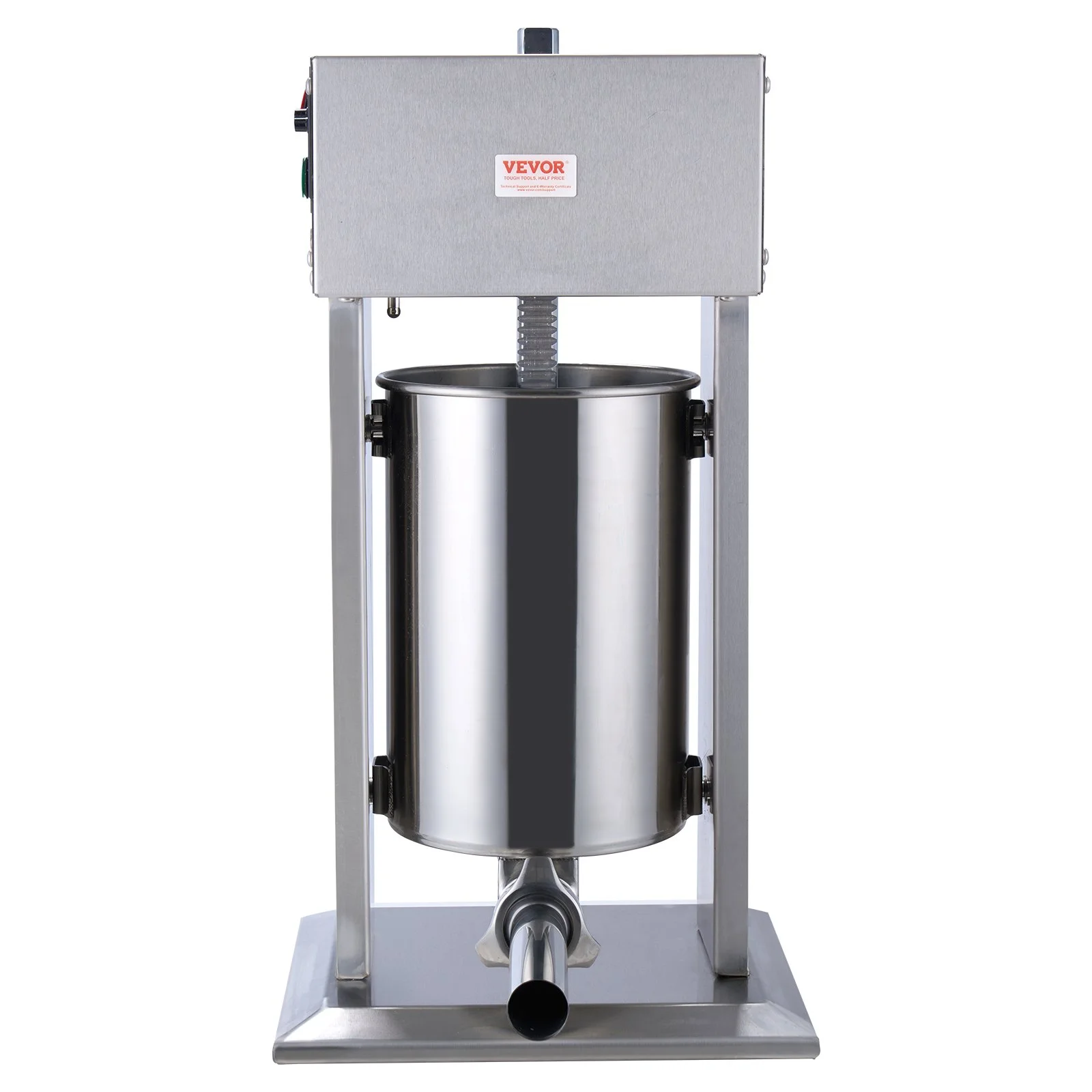 VEVOR Electric Sausage Stuffer, 12 L / 25 LBS Vertical Meat Stuffer, 200W Motor, Stepless Speed Control and Foot Pedal, Made of Food-grade 304 Stainless Steel, 5 Stuffing Tubes for Home, Commercial