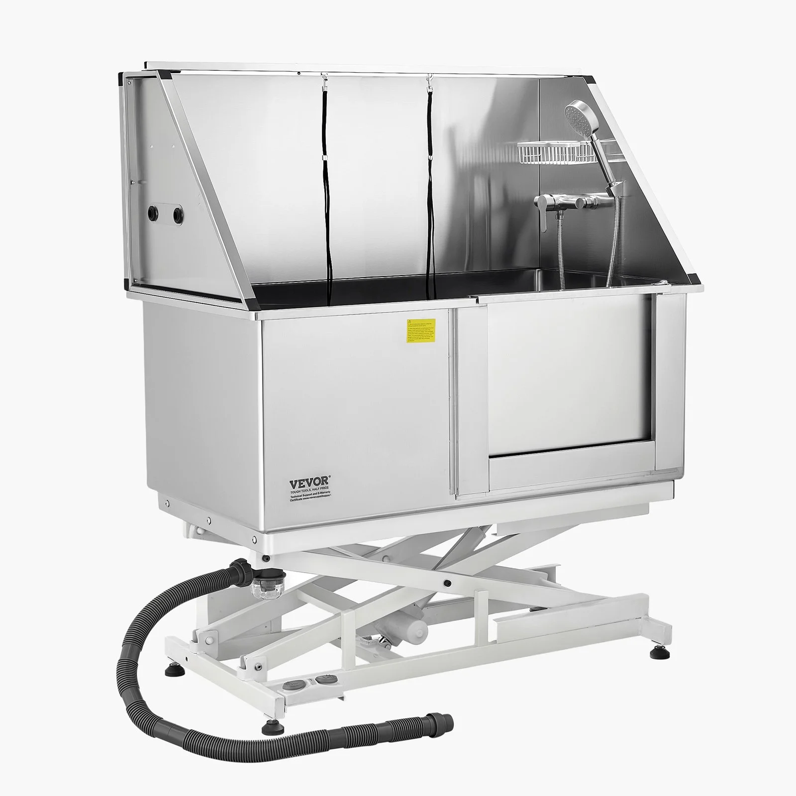 VEVOR 127 cm Electric Dog Grooming Bath Tub Stainless Steel w Water Filter