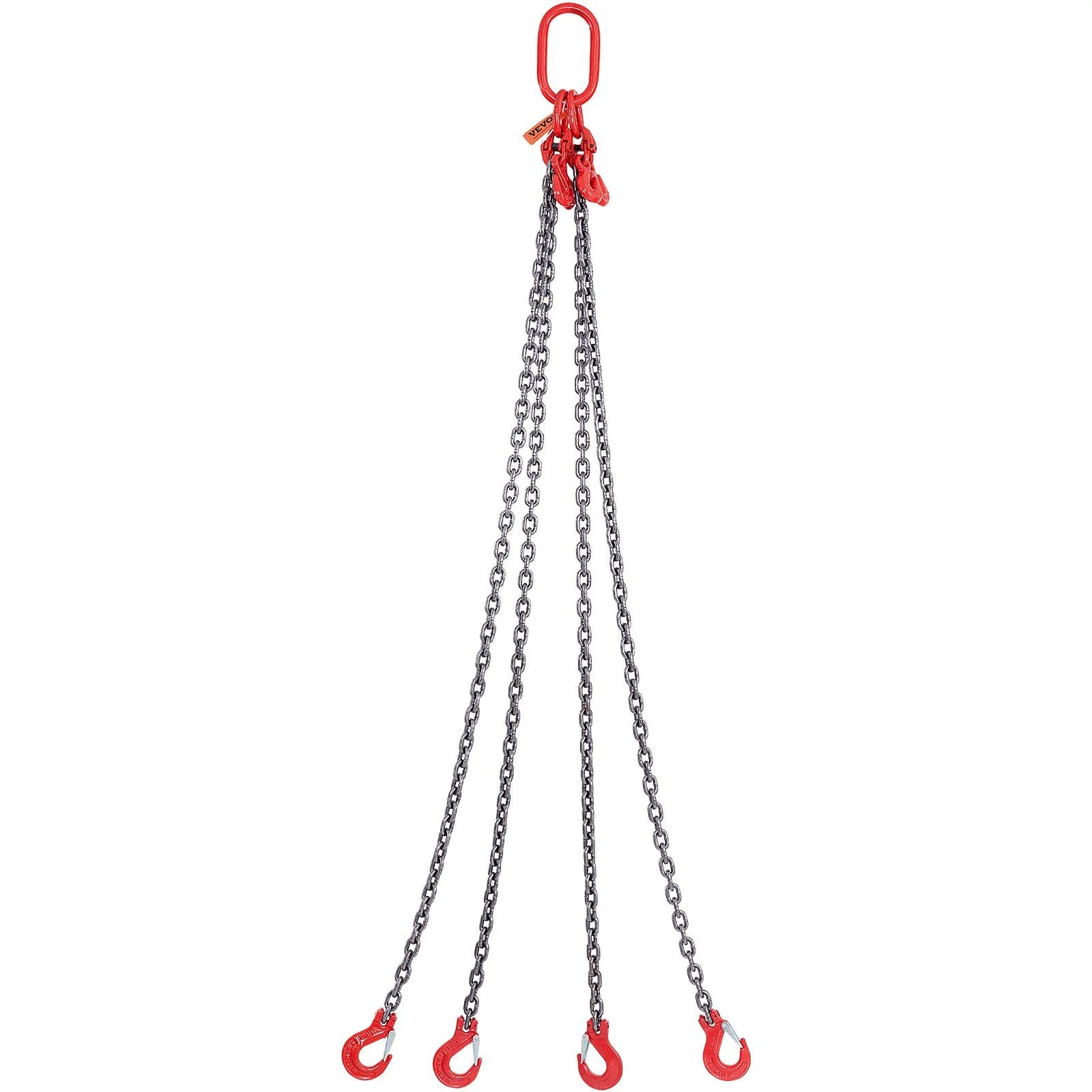 Chain Sling, 8 mm x 150 cm Lifting Chains with Hooks, G80 Engine Chain Hoist Lifts, 5 Ton Lifting Sling Chains for Engine Hoist, Engine Lift Chain with 4 Leg Grab Hooks & Adjusters Heavy Duty