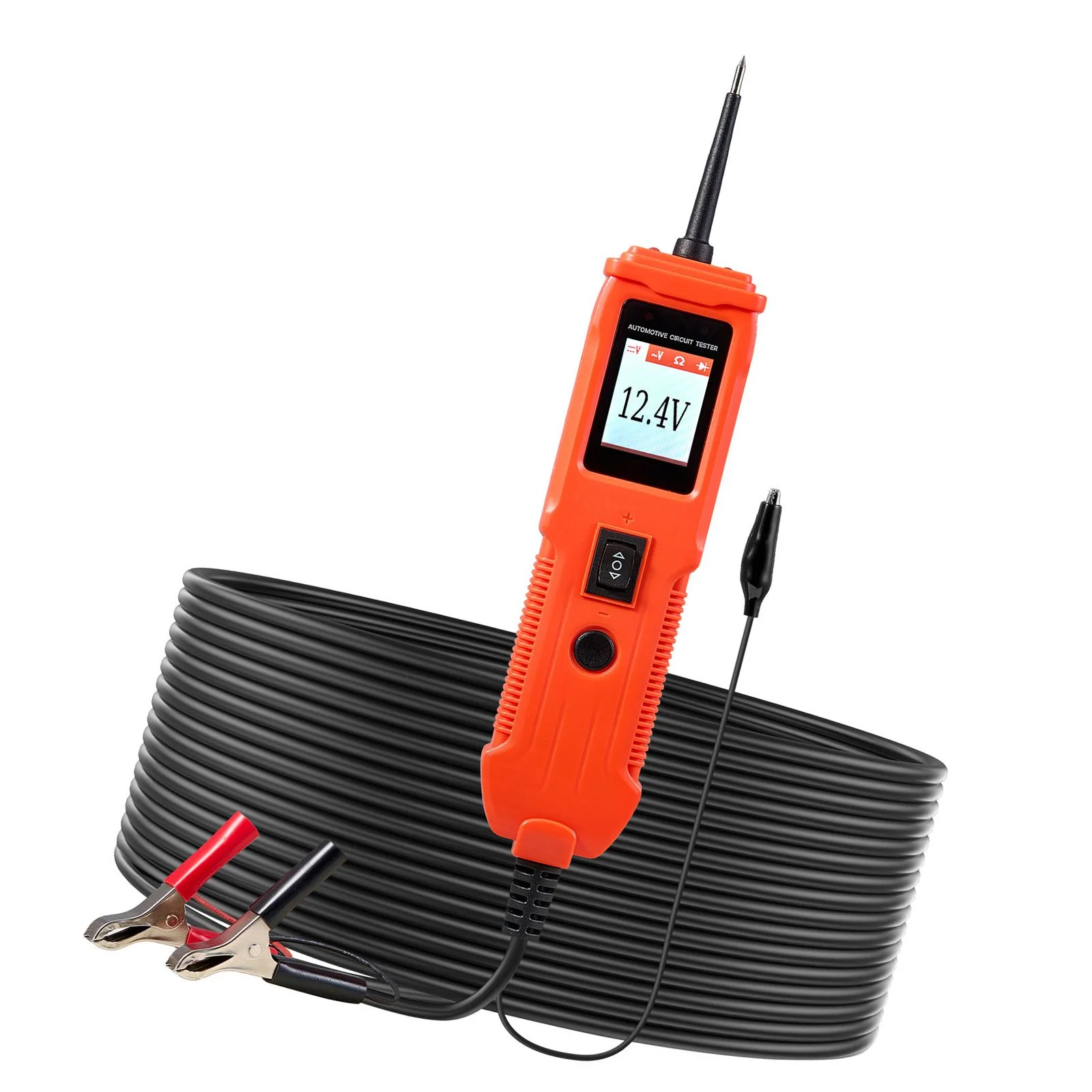 Automotive Circuit Tester, 8 - 35 DCV Power Circuit Probe Tester with TFT Color Display and Lighting, Automotive Power Tester Probe with 13 ft / 4 m Cable, ABS Shell Electrical Detector Finder