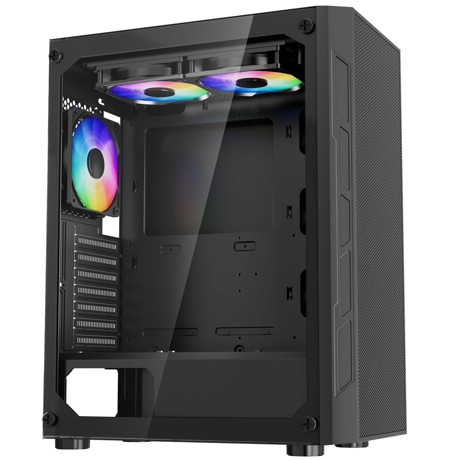 VEVOR Mid-Tower ATX PC Gaming Case Computer Case Box with 3 x 120 mm ARGB Fans