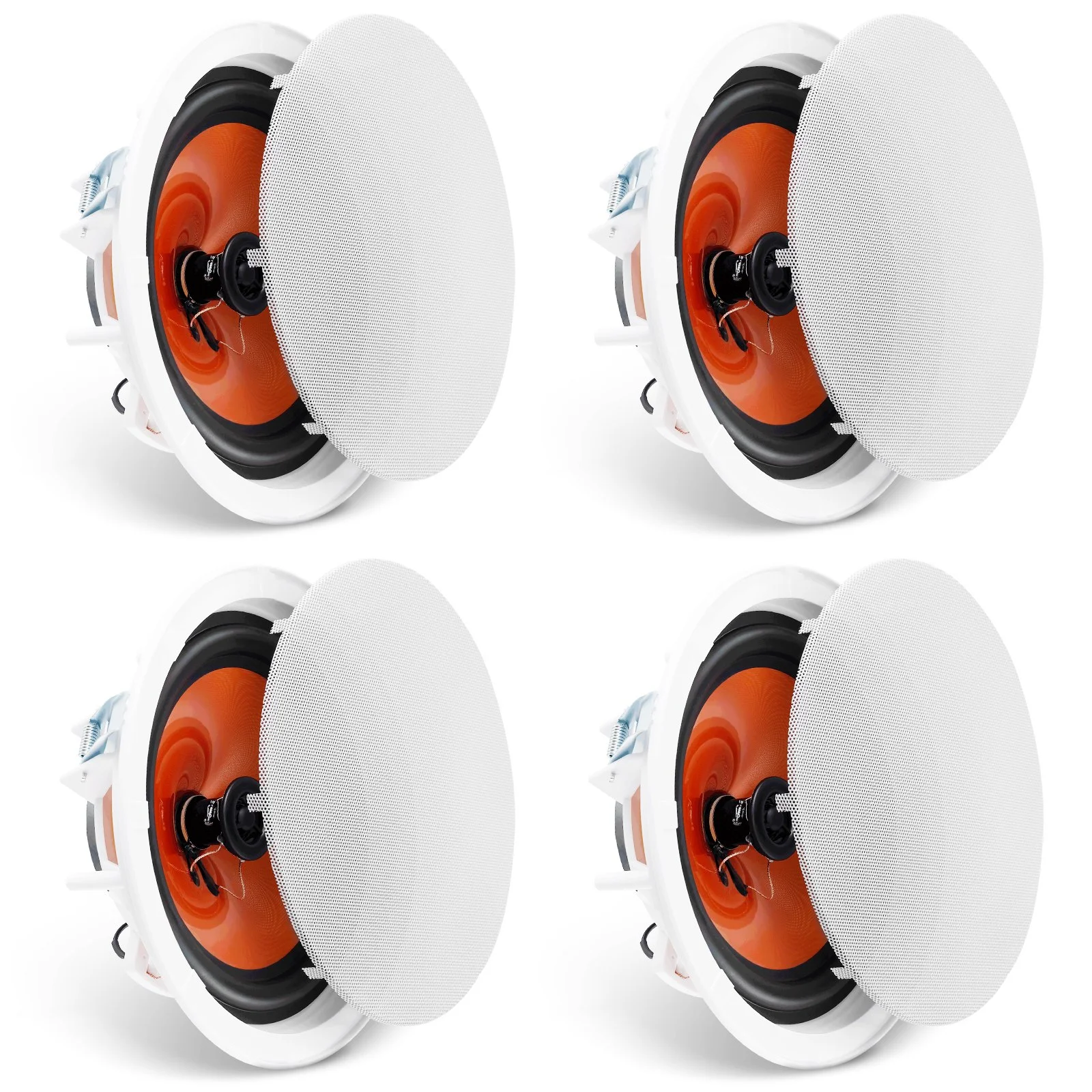 VEVOR 4 PCs 203.2 mm in Ceiling Speakers, 100-Watts, Flush Mount Ceiling & in-Wall Speakers System with 8ΩImpedance 89dB Sensitivity, for Home Kitchen Living Room Bedroom or Covered Outdoor Porches