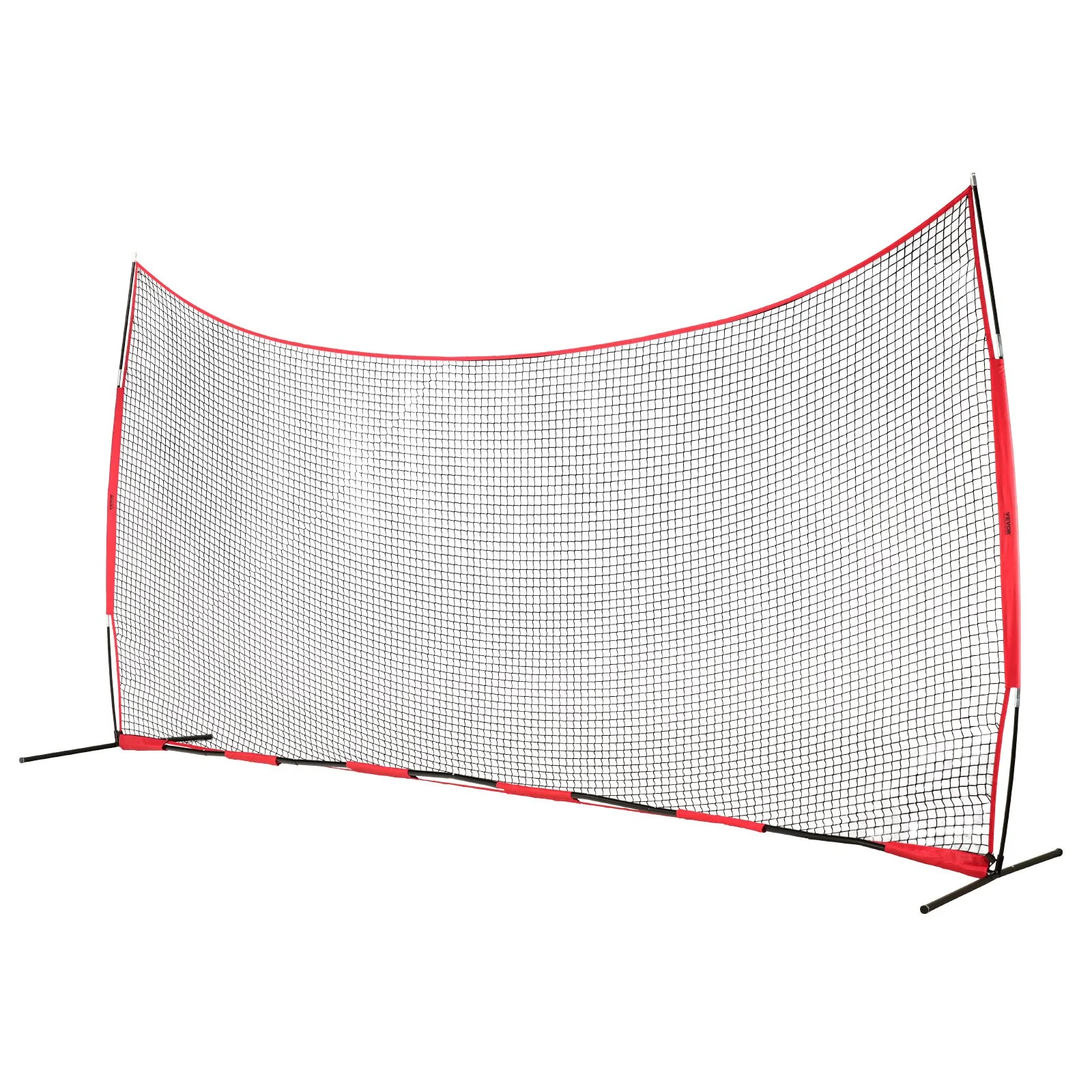 VEVOR Barricade Backstop Net, 20x10 ft Ball Sports Barrier Netting, Portable Practice Equipment with Carry Bag, Protection Screen for Baseball Softball Lacrosse Soccer Hockey Training, for Backyard
