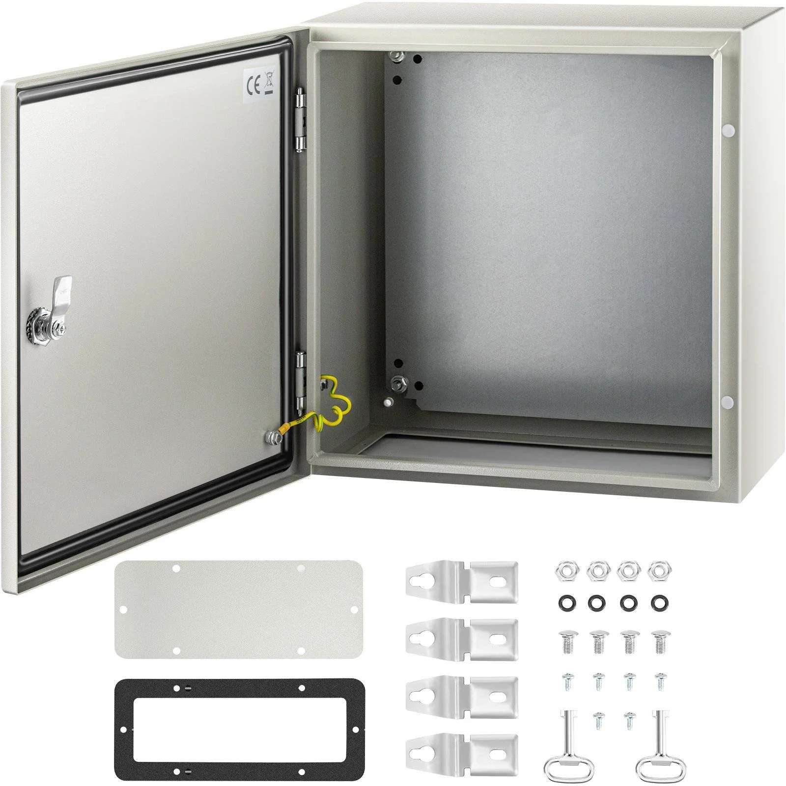 NEMA Steel Enclosure, 16 x 16 x 8\'\' NEMA 4X Steel Electrical Box, IP66 Waterproof & Dustproof, Outdoor/Indoor Electrical Junction Box, with Mounting Plate