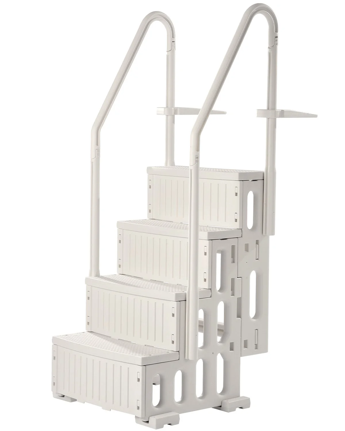 VEVOR 4-Step White Robust Pool Ladder of 2 Handrails for 1219.2-1371.6 mm Pools