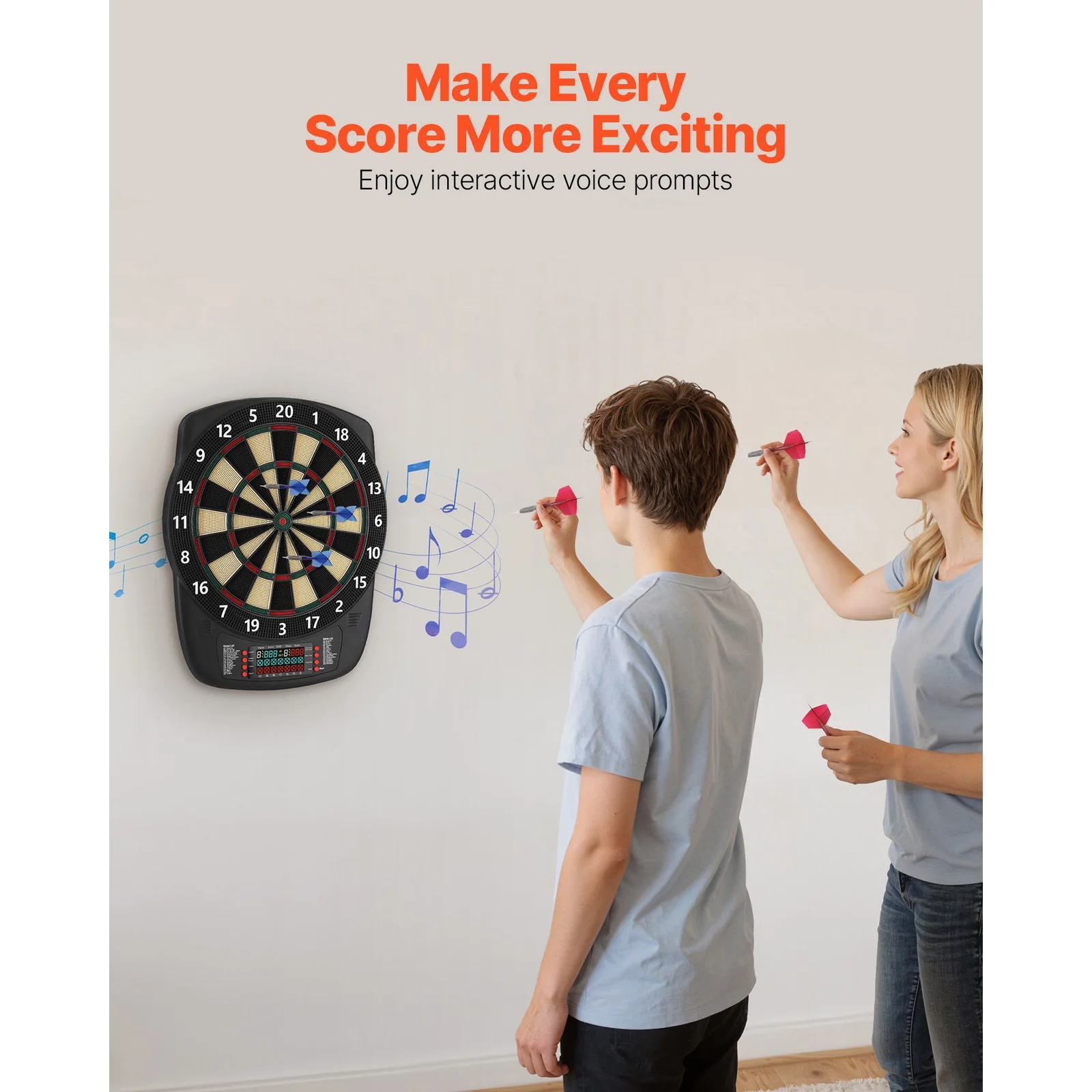 Electronic Dart Board, 336mm Target Dartboard with 43 Games & 200+ Variations for Up to 8 Players, 6 Dart Shafts with Flights & 50 Soft Tips, Color LC thumbnail 6