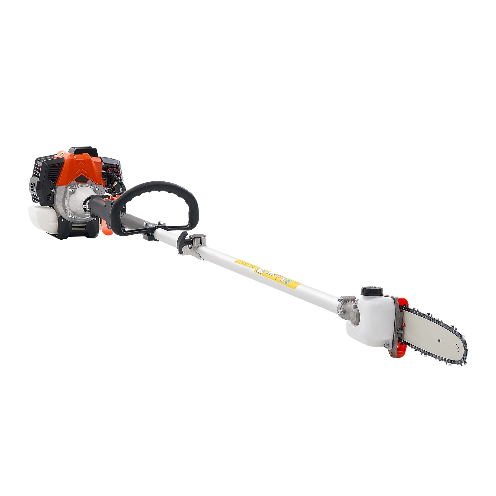 VEVOR Gas Pole Saw, 33CC 2 Stroke Gas Powered Pole Saws with 20.3 cm Cutting Bar, Cordless Tree Trimmer with 850ml Fuel Tank, 2 to 3.5 m Extendable, Powerful Chainsaw for Tree Trimming Pruning