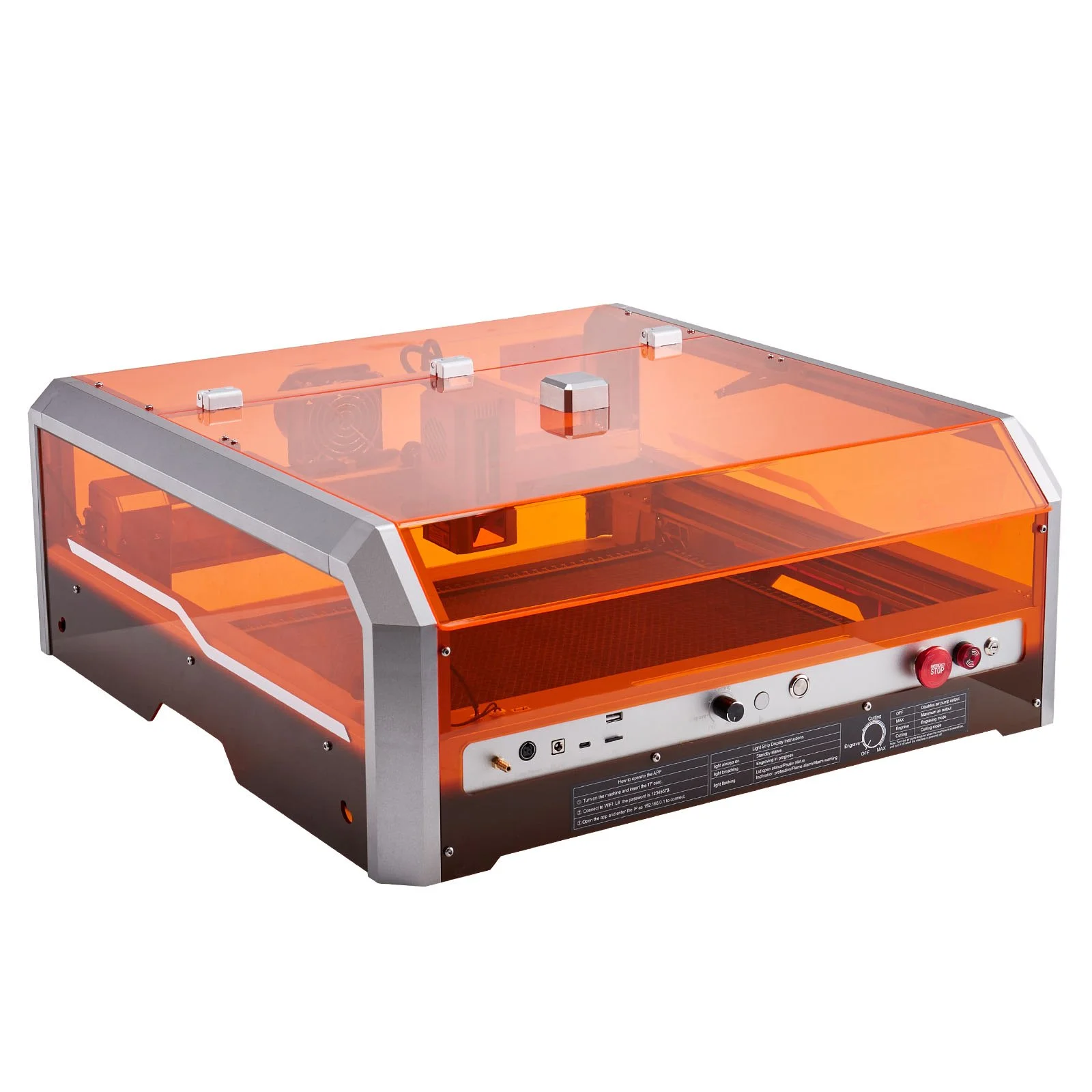 Laser Engraver, 20W, Laser Engraving and Cutting Machine with Enclosure Camera, Laser Cutter, 400 x 400 mm Working Area, 30000 mm/min, for Wood, Leather, Glass, Paper, Certain Metal, Class 1