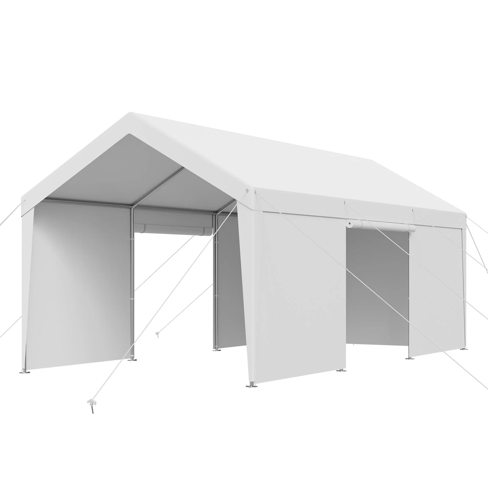 VEVOR Carport Car Canopy 10x20FT Heavy Duty Car Shelter with Sidewalls White