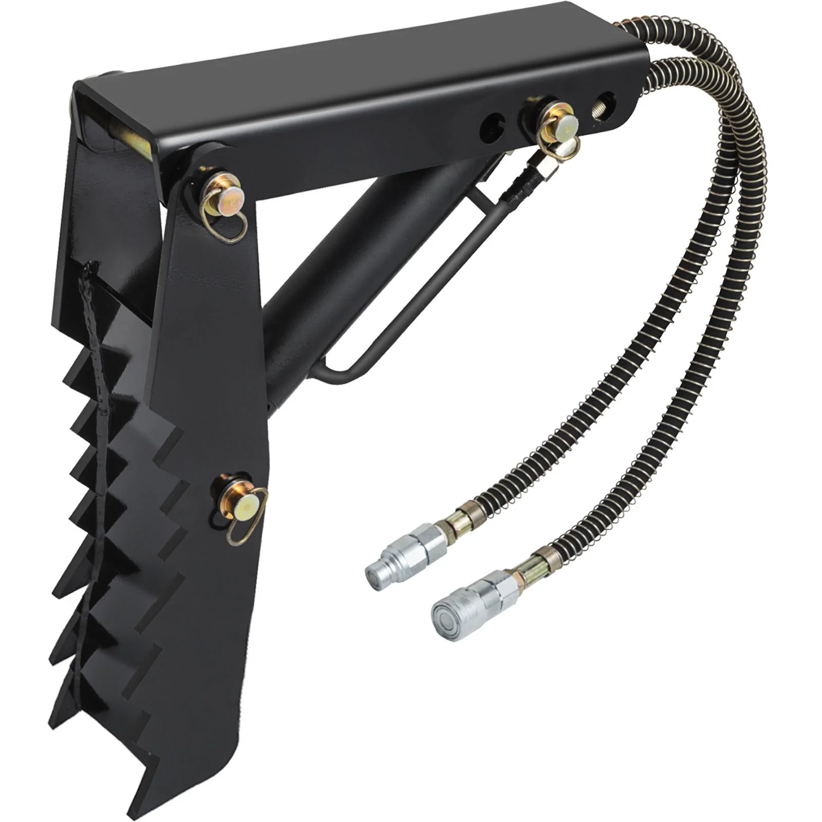 VEVOR 61cm Hydraulic Backhoe Excavator Thumb Attachments Weld On 1.27cm Teeth Thick Steel Plate Assembly 12MM Bolt-On Design with Hydraulic Cylinder