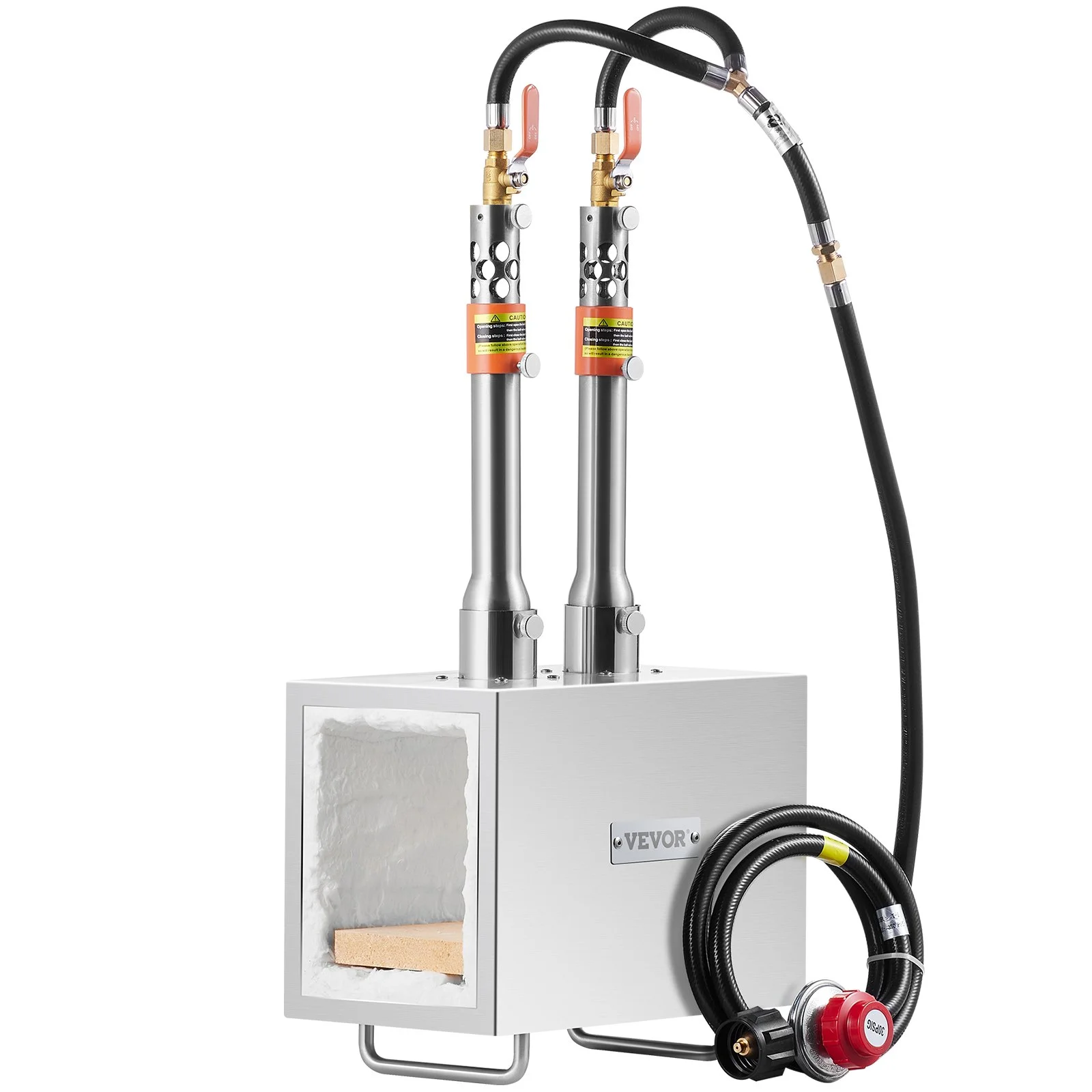 VEVOR Portable Propane Forge 2 Burner Farrier Forge Knife Metal Square