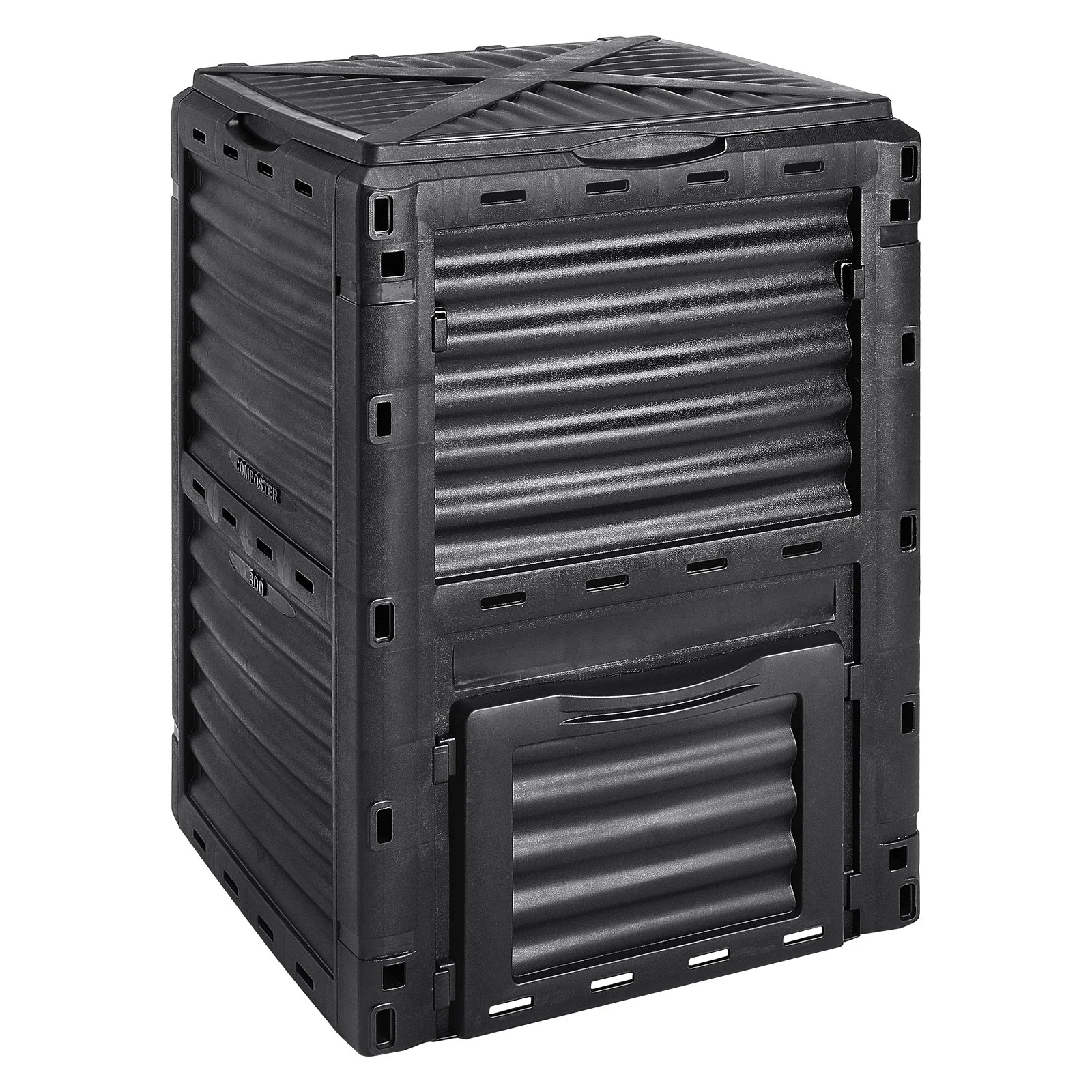 VEVOR Garden Compost Bin 300 L, BPA Free Composter, Large Capacity Outdoor Composting Bin with Top Lid and Bottom Door, Easy Assembling, Lightweight, Fast Creation of Fertile Soil