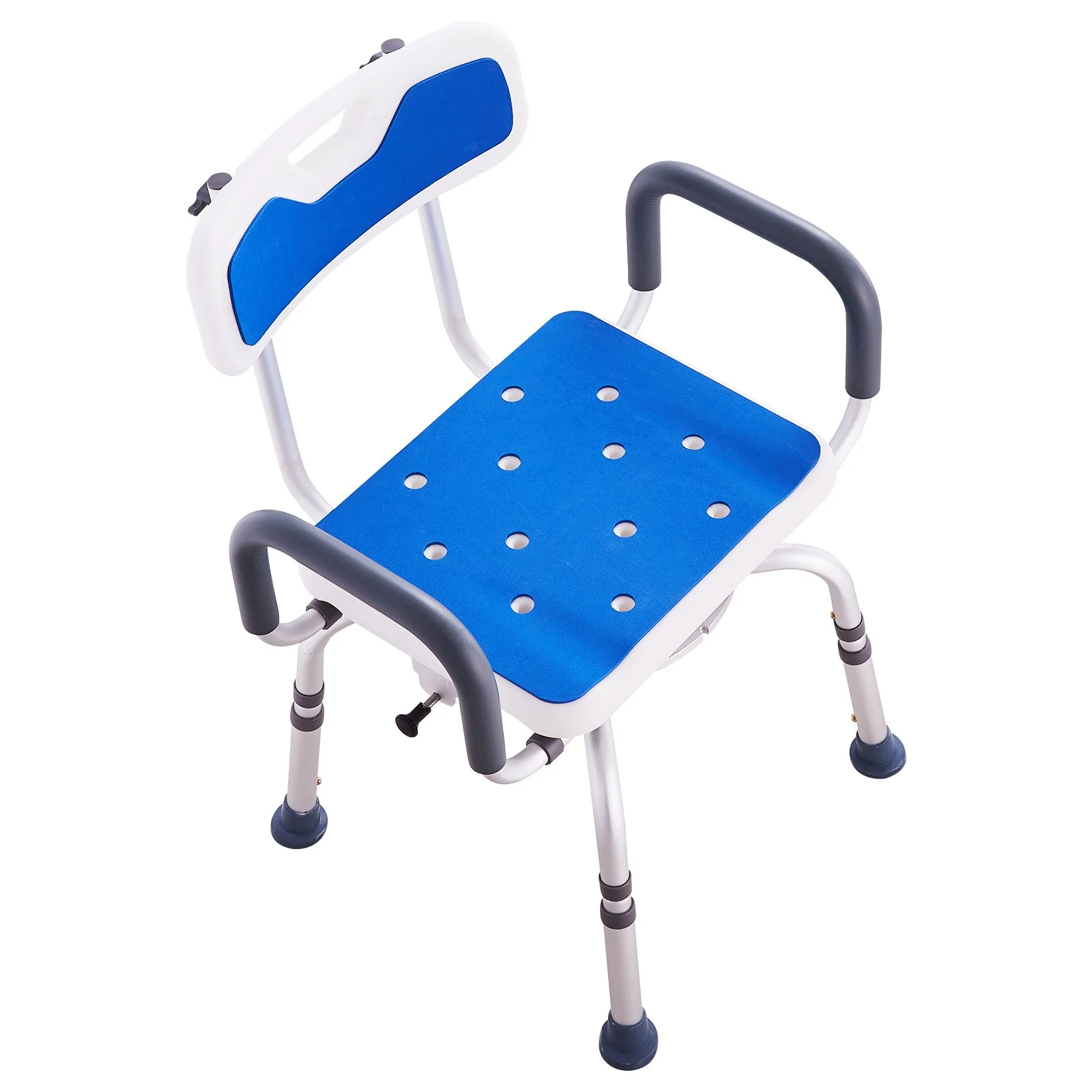 Swivel Shower Chair 360 Degree, Adjustable Shower Seat with Armrests and Backrest for Inside Shower or Bathtub, Non-Slip Rotating Bathtub Chair Seat for Elderly Disabled Injured, 400lbs Capacity