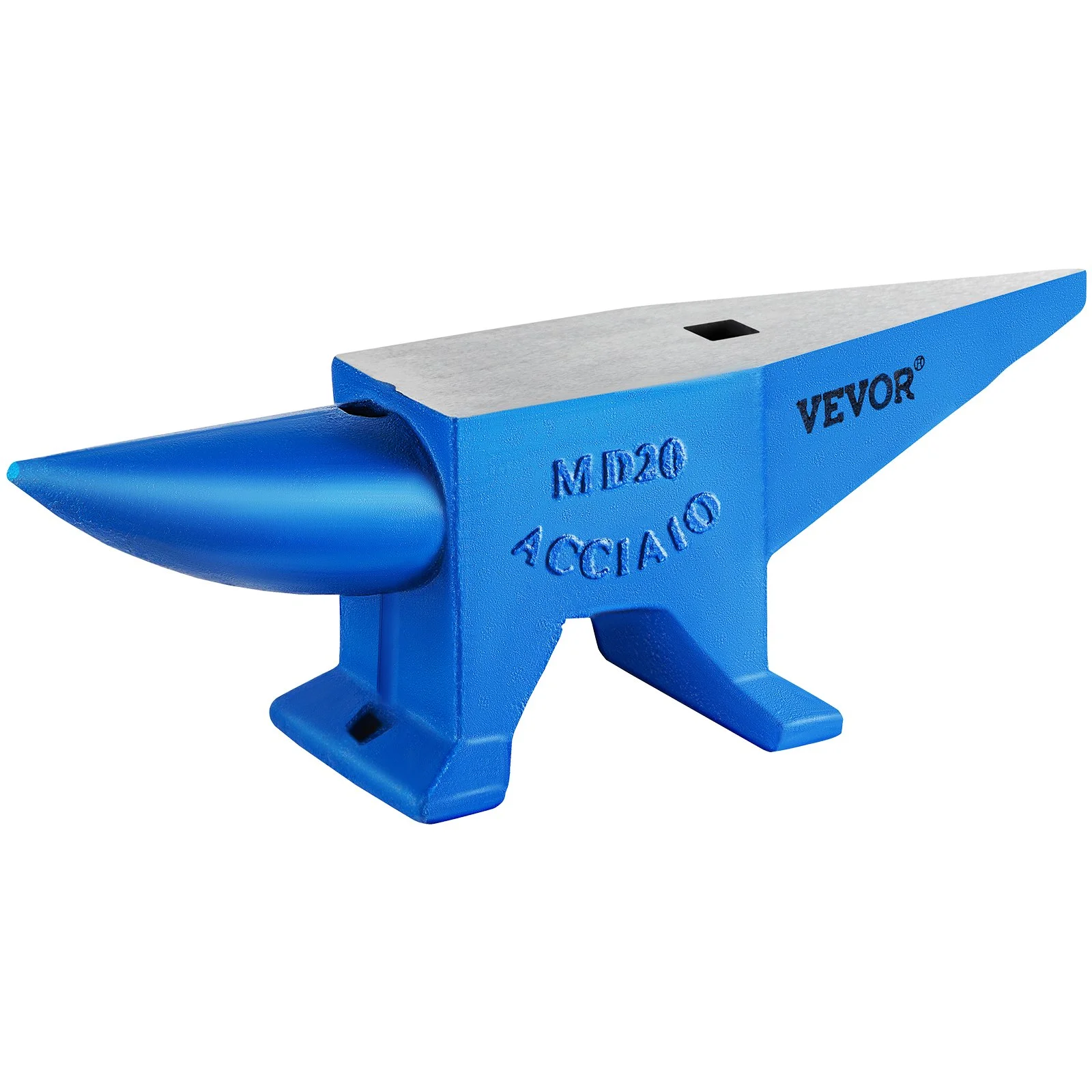 VEVOR Single Horn Anvil 44Lbs Steel Anvil Blacksmith for Sale Forge Tools and Equipment Anvil Rugged Round and Square Hole Horn Anvil Blacksmith Jewelers Metalsmith Blacksmith Tool