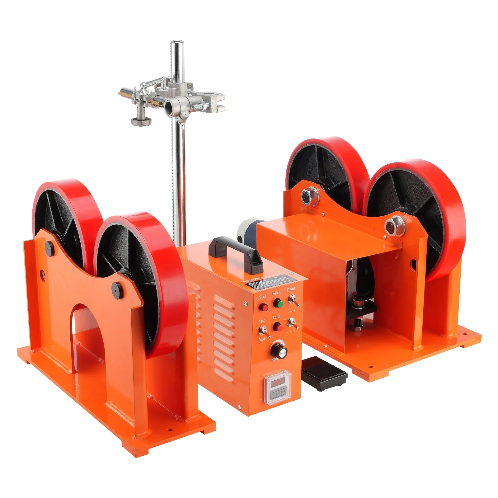 Turning Rolls Linkage Roller, 1000KG/2205LBS Loading Welding Turning Roll, 25-1400mm Diameter, 80-1600 mm/min Rotary Welding Positioner & Welding Torch Stand for Welding Equipment Support