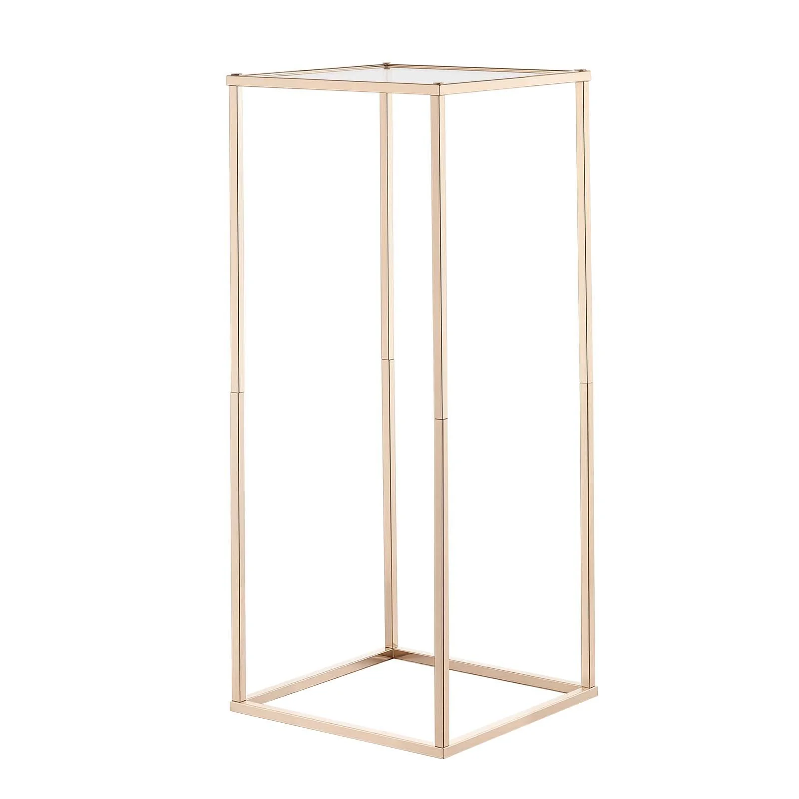 Wedding Flower Stand, 10PCS 60cm Column Flower Stand, Floral Stands with Acrylic Laminate, Gold Rectangular Floral Display Rack for Wedding, Party, Birthday, Home, Gold Centerpiece Stands