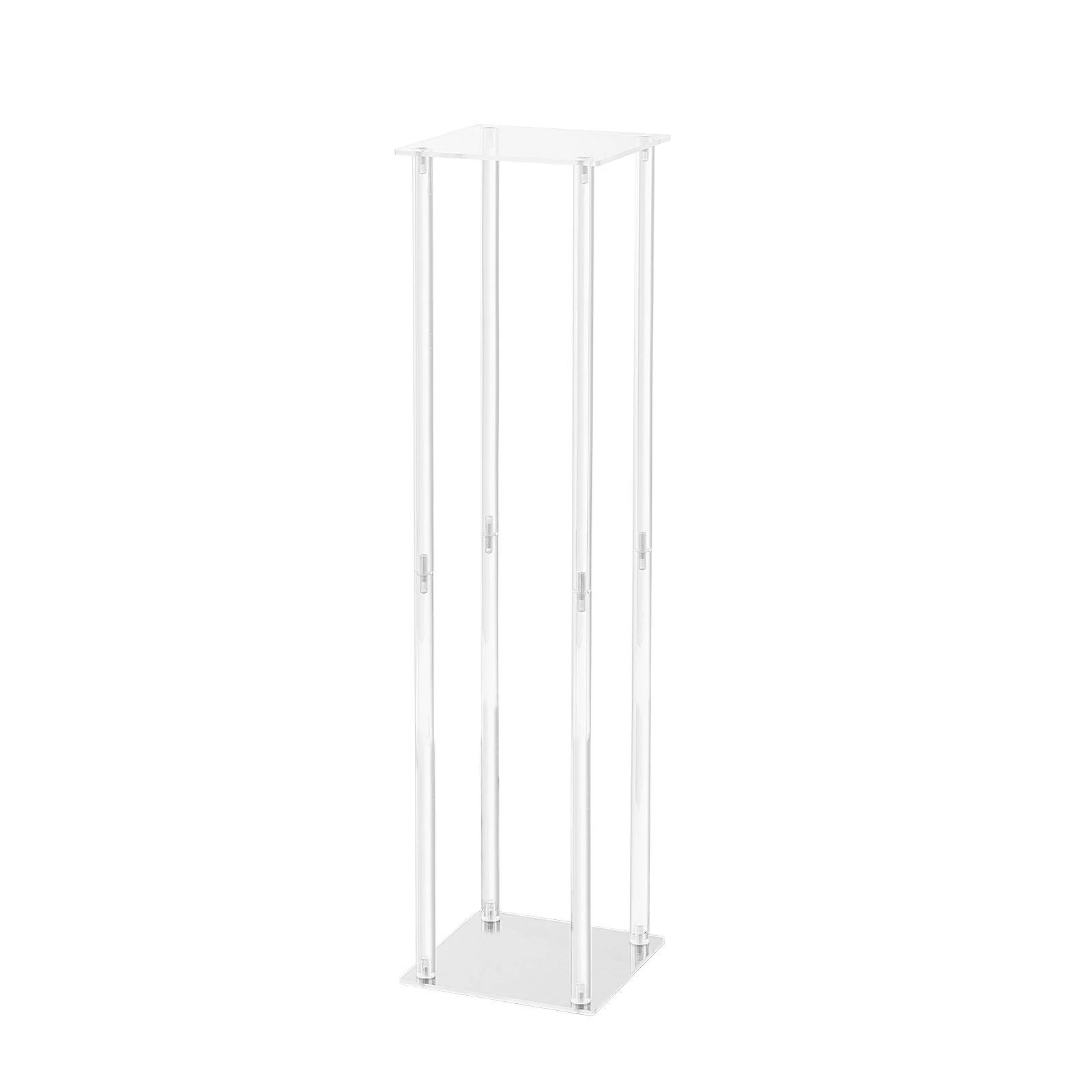 10PCS 23.6inch/60cm High Wedding Flower Stand, With Acrylic Laminate,Acrylic Vase Column Geometric Centerpiece Stands, Floral Display Rack for T-Stage thumbnail 10