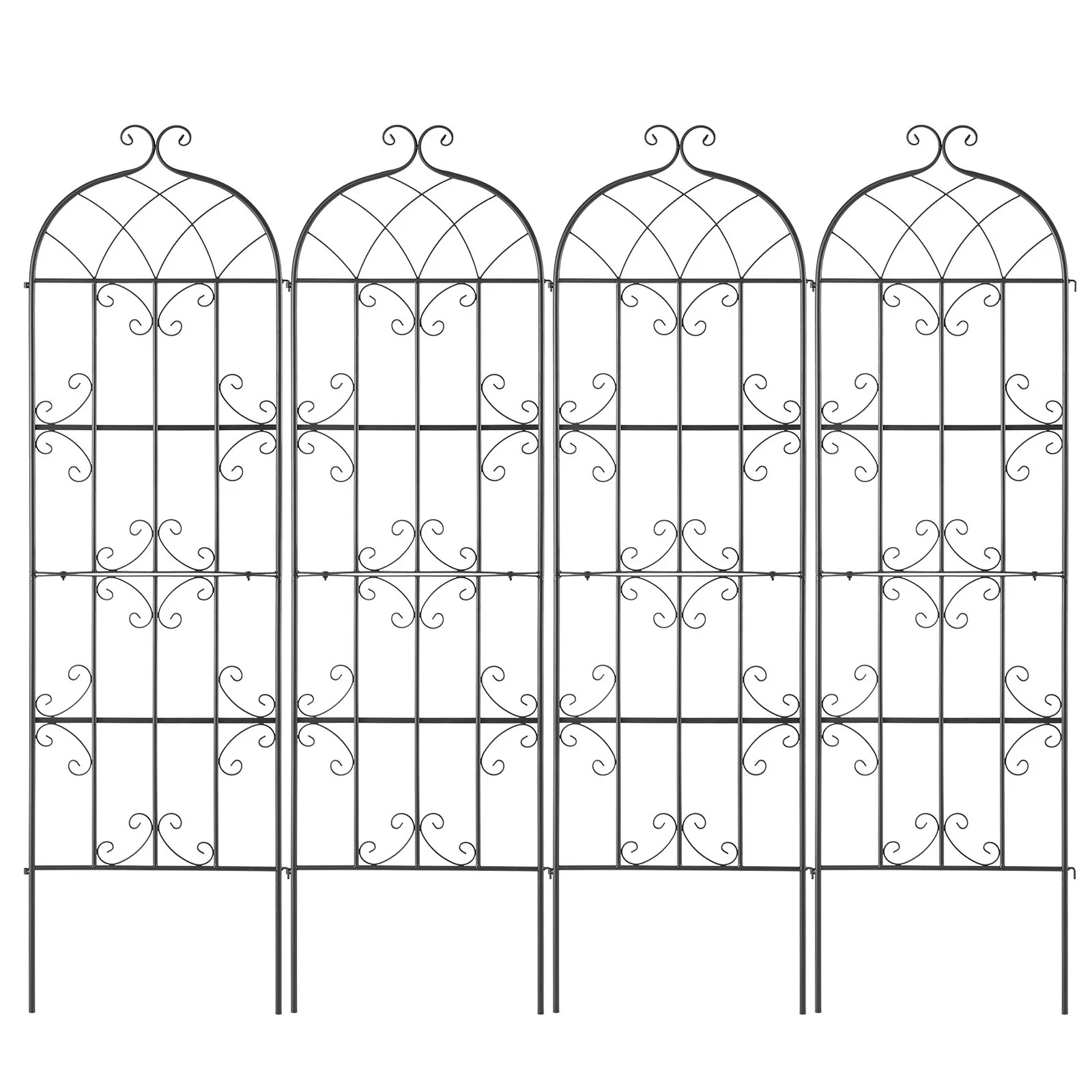 VEVOR 4 Packs Metal Garden Trellis for Climbing Plant Support 71x20 in Rustproof