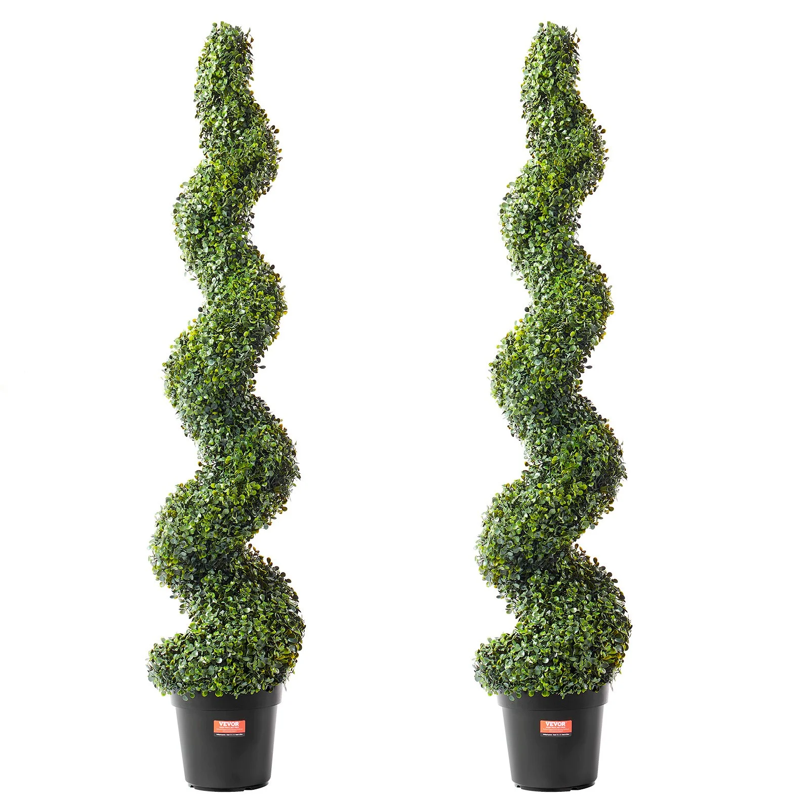 VEVOR 2 Pack 152.4cm Artificial Boxwood Topiary Tree Faux Plant UV Decor In/Outdoor