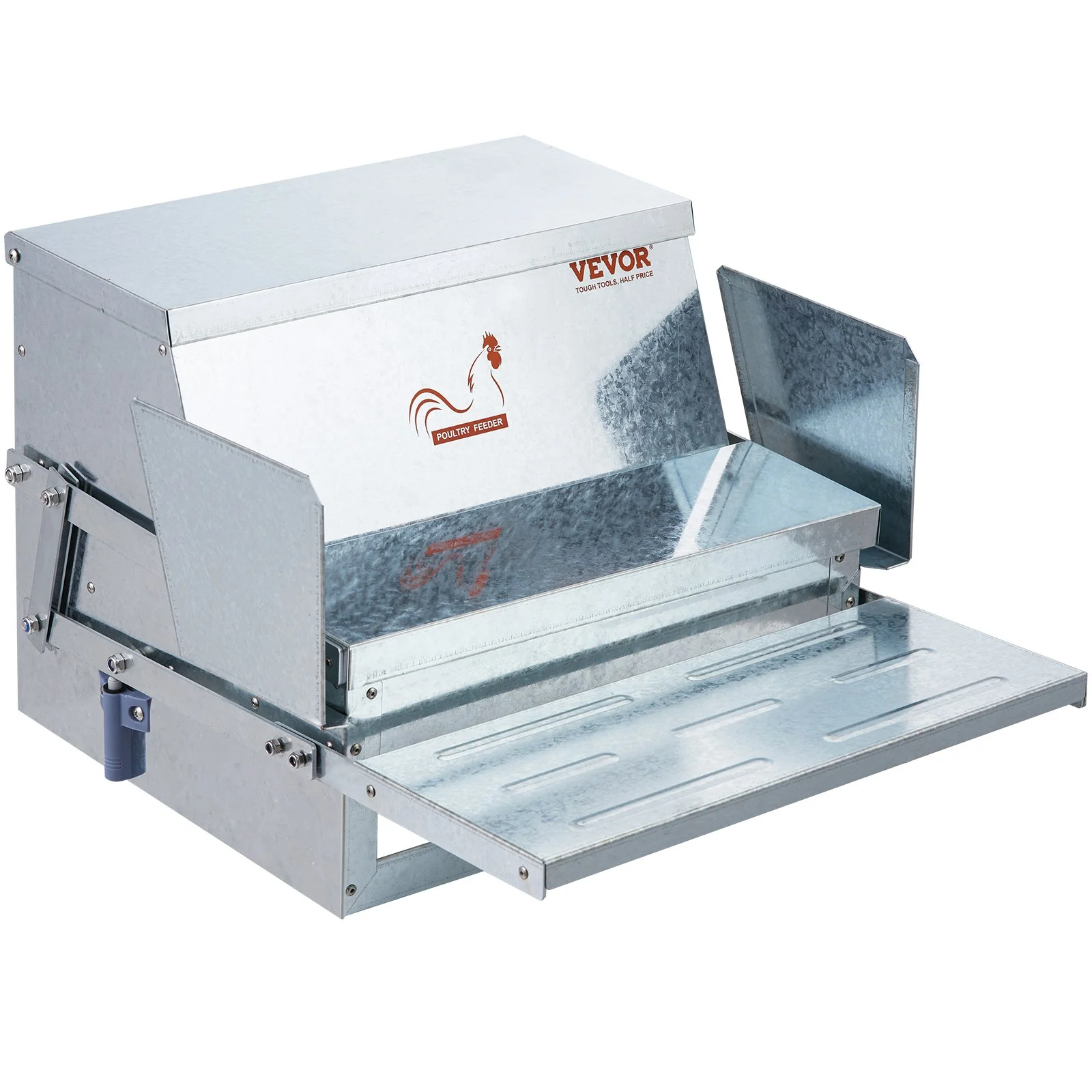 VEVOR Automatic Chicken Feeder Galvanized Steel Poultry Feeder 25 lb 10 Chickens