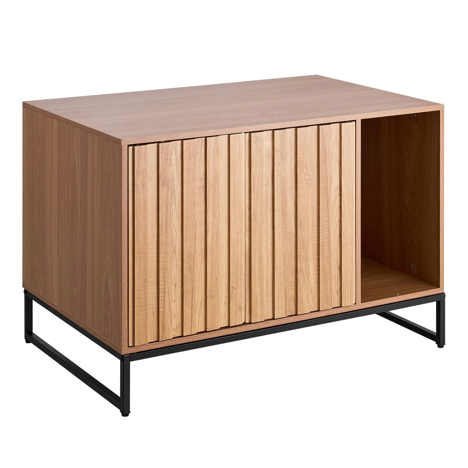 Cat Litter Box Enclosure Furniture, 80 cm Hidden Litter Box Cabinet with Scratch Pad & Storage, Waterproof Cat Washroom End Table Cat House, Fit Most of Litterbox, for Bedroom Living Room