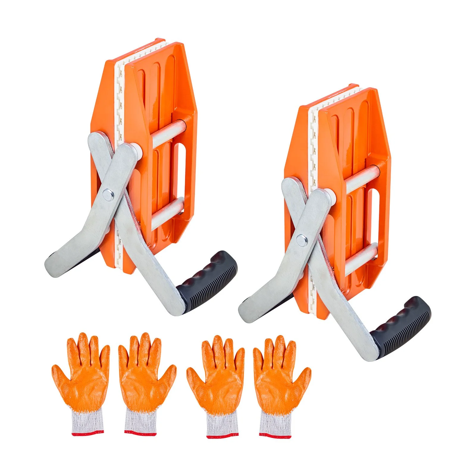 VEVOR Double Handed Stone Carrying Clamps, 299 kg Load Capacity, 2 Pack Granite Panel Carriers Lifting Tools with Rubber-lined (0-60 mm), Heavy Duty lifting Clamps for Plywood, Glass, Granite