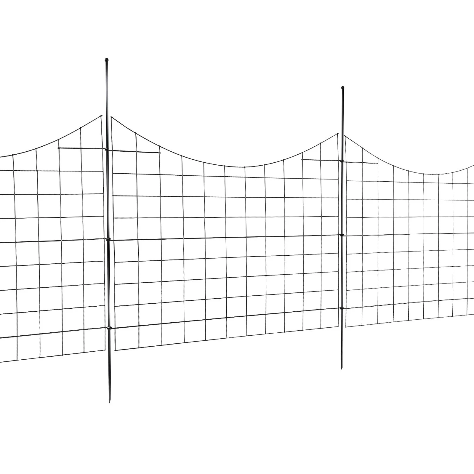 Garden Fence, 75×93 cm Animal Barrier Fence, Underground Decorative Garden Fencing with 6.38 cm Spike Spacing, Metal Dog Fence for the Yard and Outdoor Patio, 5 Pack