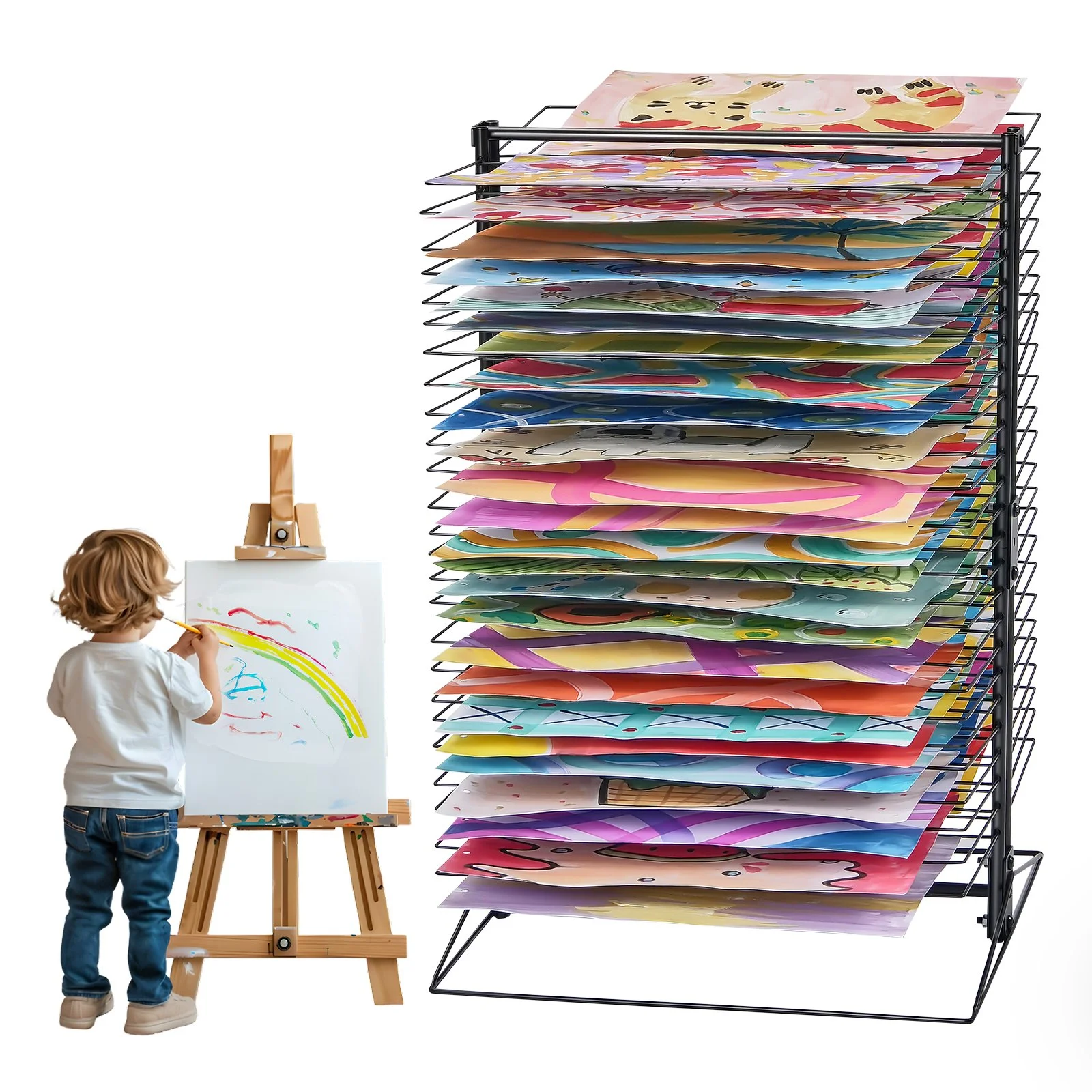VEVOR Art Drying Rack 50 Removable Shelves Painting Drying Rack for Classroom