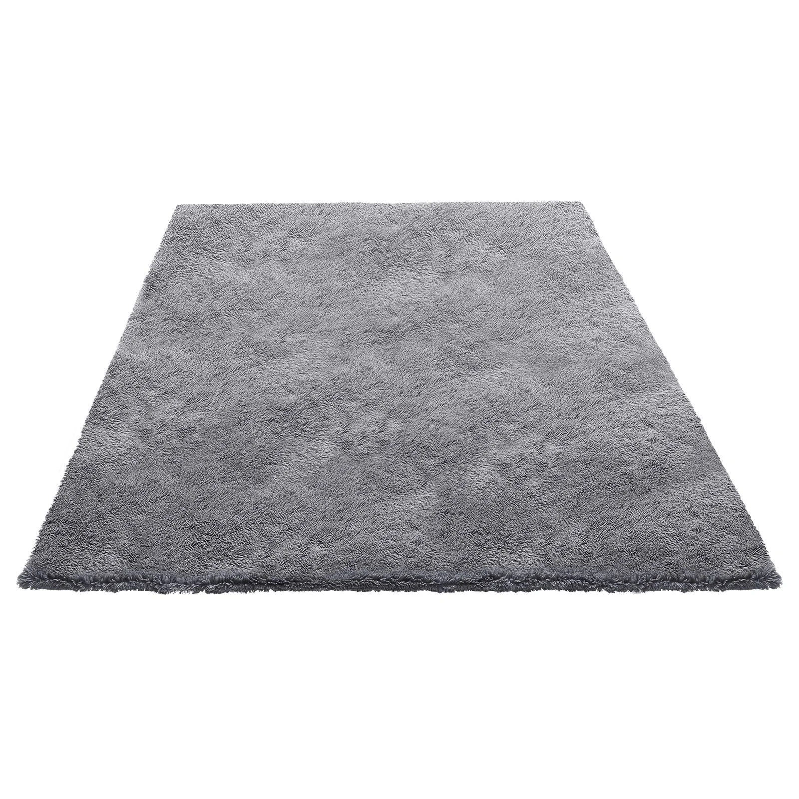VEVOR Soft Plush Shag Area Rug 2.44 x 3.05m Smoke Grey Non-Shedding