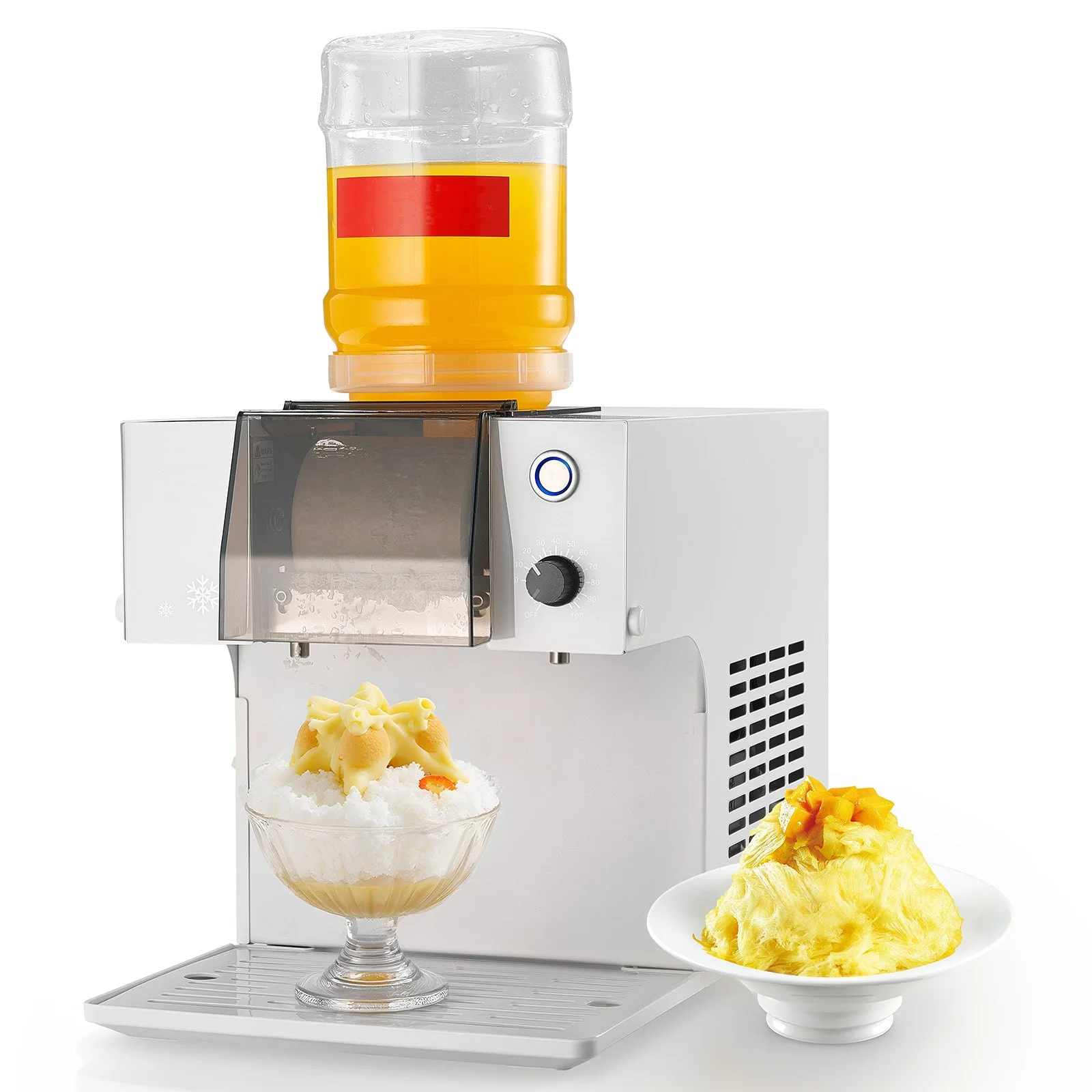 Snowflake Ice Machine, 40KG/24H Snowflake Ice Maker, Ice-Shaver Machine with Stainless Steel Blade, Electric Snow Cone Maker with 1.8L Tank, 90S Fast Pre-Cooling, for Home & Small Gatherings