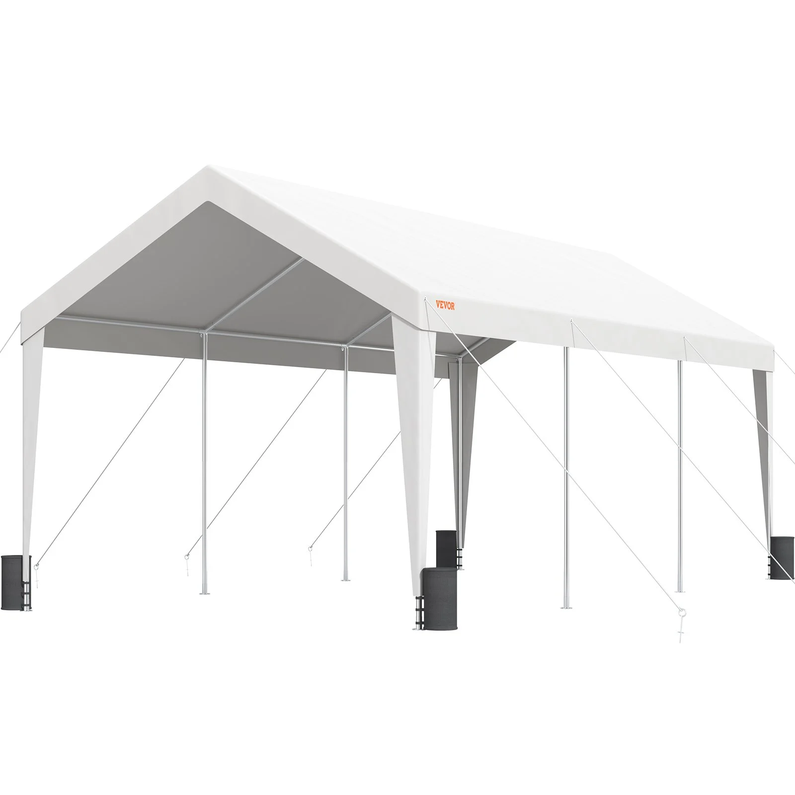 VEVOR Carport Car Canopy Garage Shelter Tent 10x20ft with 8 Poles for Auto Boats