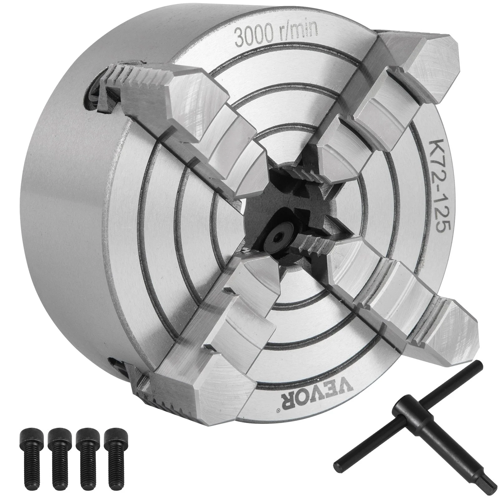 VEVOR Metal Lathe Chuck 4-Jaw Independent 5 inch Cast Iron Milling Turning CNC