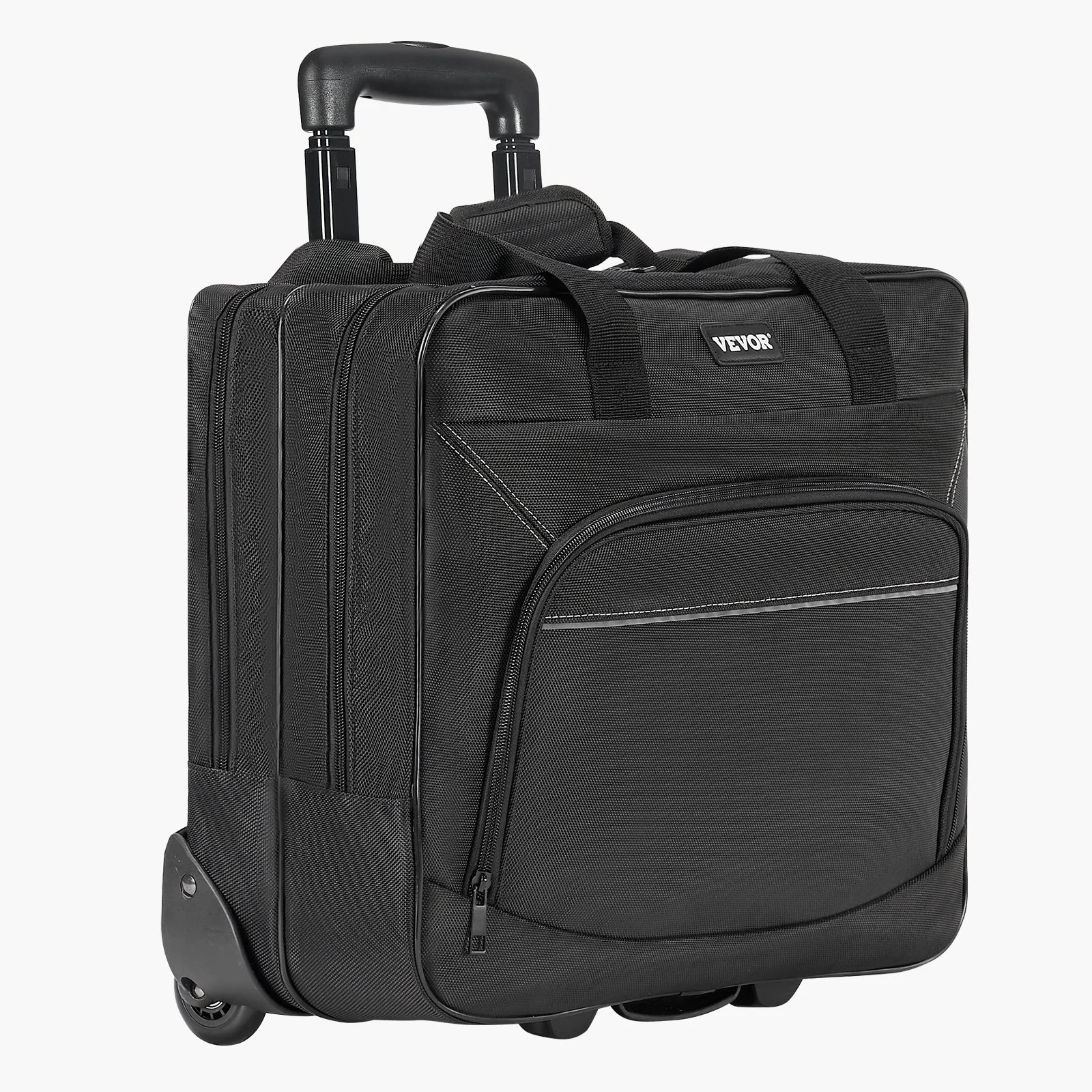 VEVOR Rolling Laptop Bag 39.62 cm Wheeled Computer Bag for Women & Men Black