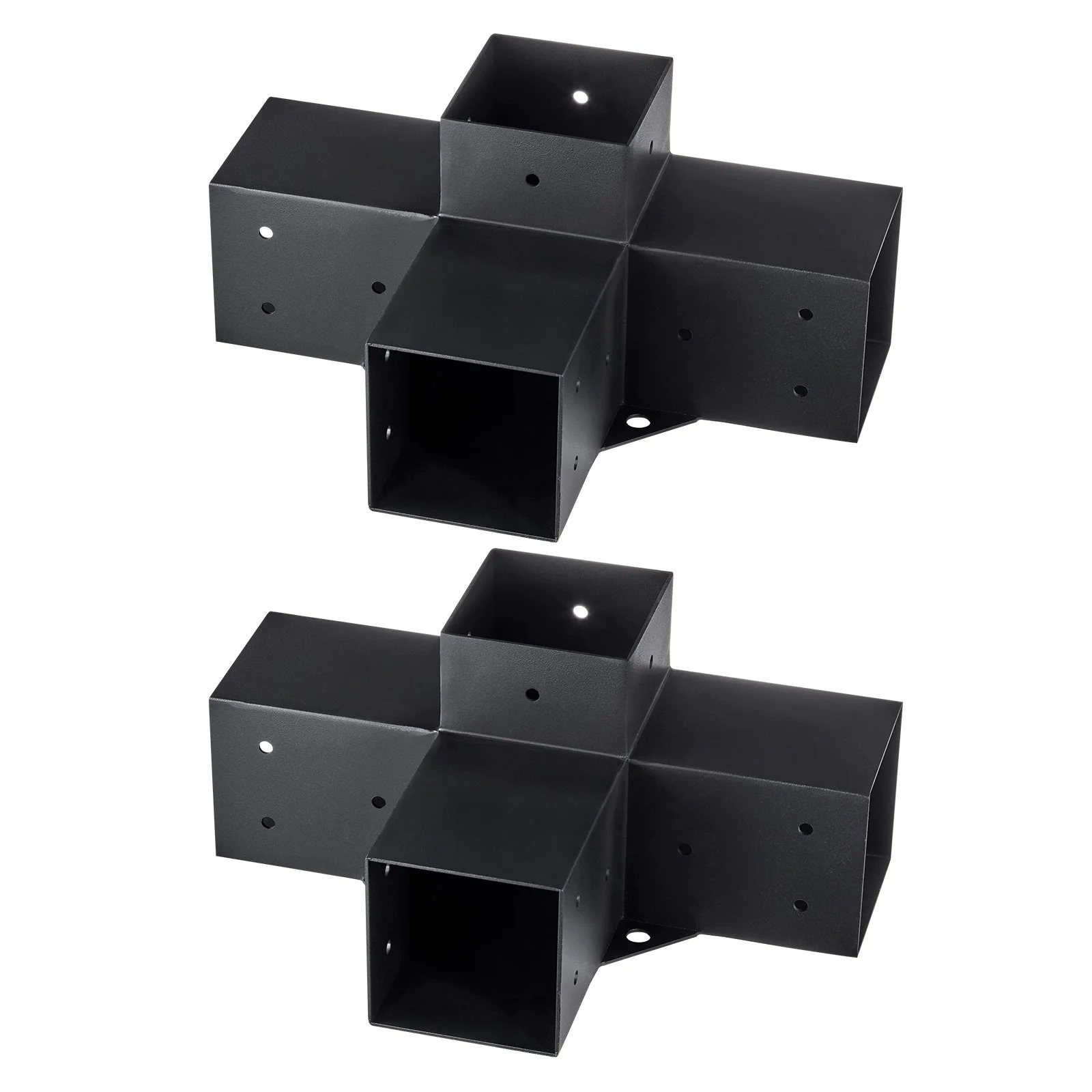 VEVOR Pergola Bracket Kit 4''x4''(Inner Size 3.6x3.6), 2pcs 4-Way Heavy Duty Corner Bracket Woodworks DIY Post Base Kit, Easy Installation Wooden Beams for Gazebos, Patio Pergolas, Log Cabin Outdoor