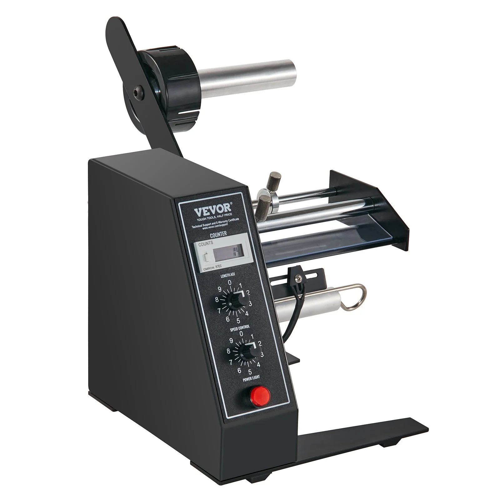 VEVOR Automatic Label Dispenser, Width 15-125 mm, Length 3-150 mm, Automatic Label Stripper Label Separating Machine, Speed Adjustable Label Applicator, Auto Counting 0-999999 for Various Label Sizes