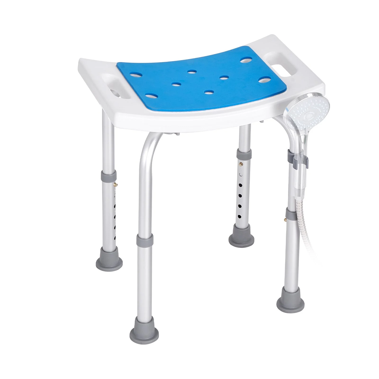 VEVOR Shower Chair, Adjustable Height Shower Stool, Shower Seat for Inside Shower or Tub, Non-Slip Bench Bathtub Stool Seat for Elderly Disabled Handicap, 158.8 kg Capacity