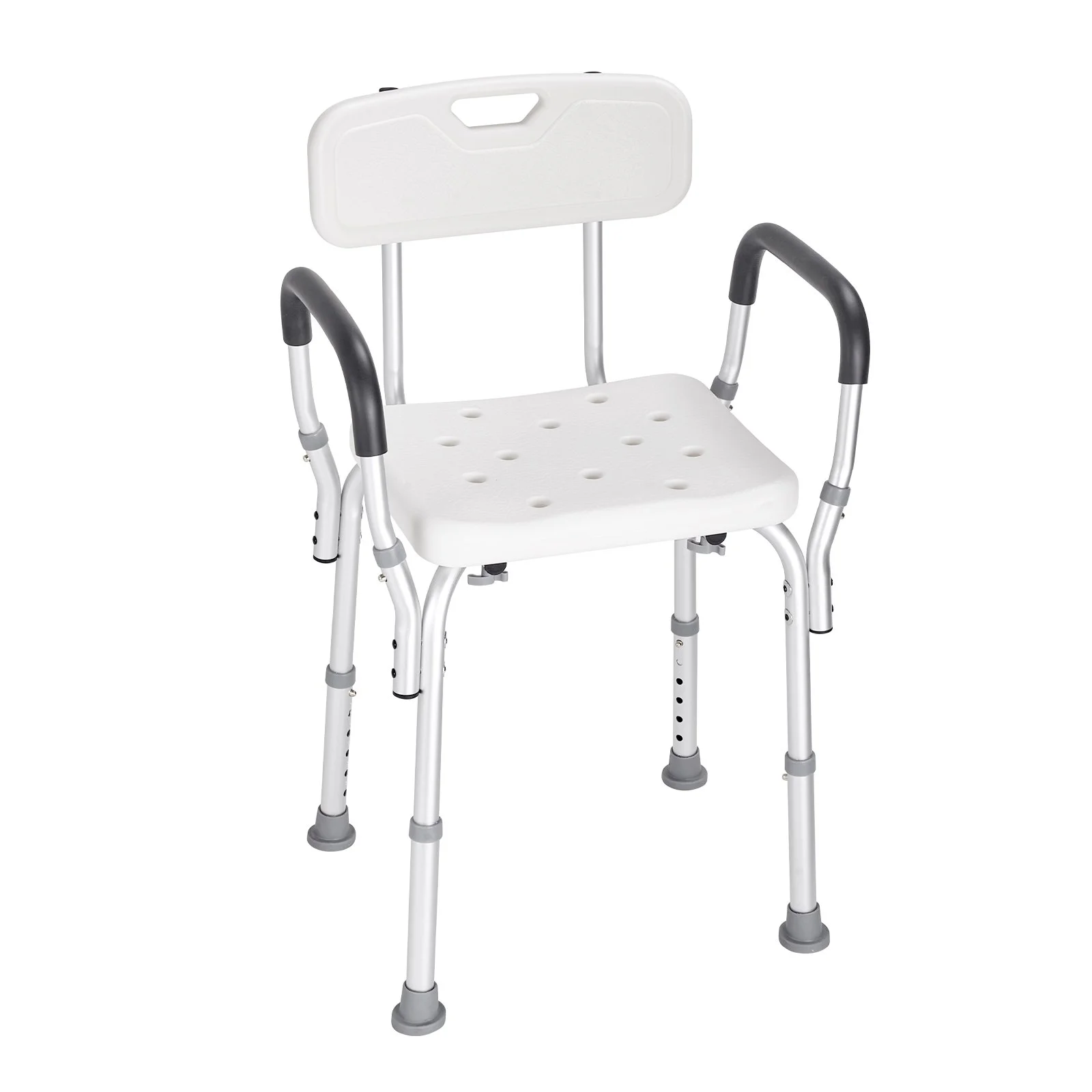 VEVOR Shower Chair, Shower Seat with Back, Adjustable Height Shower Stool, Shower Chair for Inside Shower Bathtub, Non-slip Bathroom Bench Bath Chair for Elderly Disabled Handicap, 158.8 kg Capacity