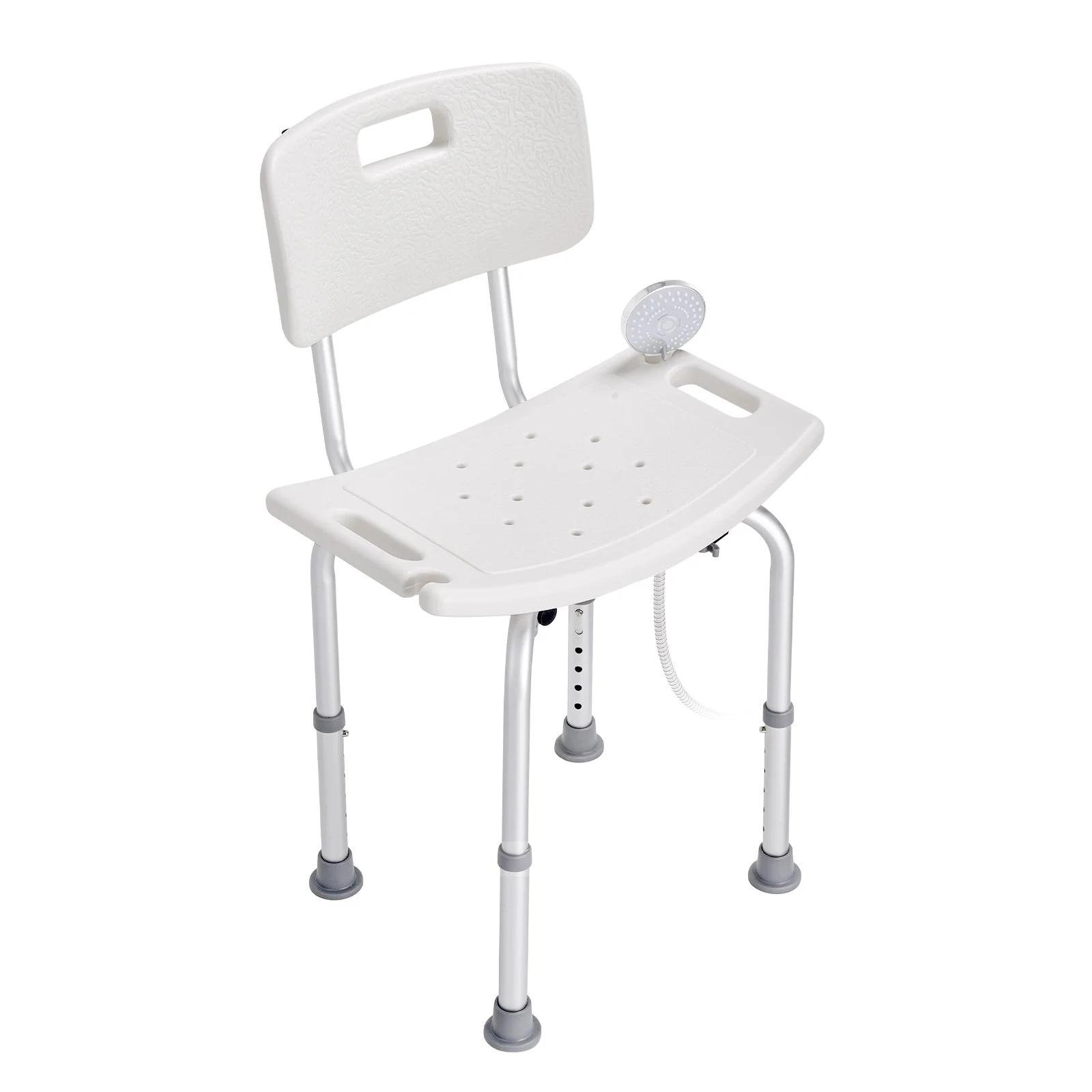 VEVOR Shower Chair, Shower Seat with Back, Adjustable Height Shower Stool, Shower Chair for Inside Shower Bathtub, Non-slip Bathroom Bench Bath Chair for Elderly Disabled Handicap, 158.8 kg Capacity