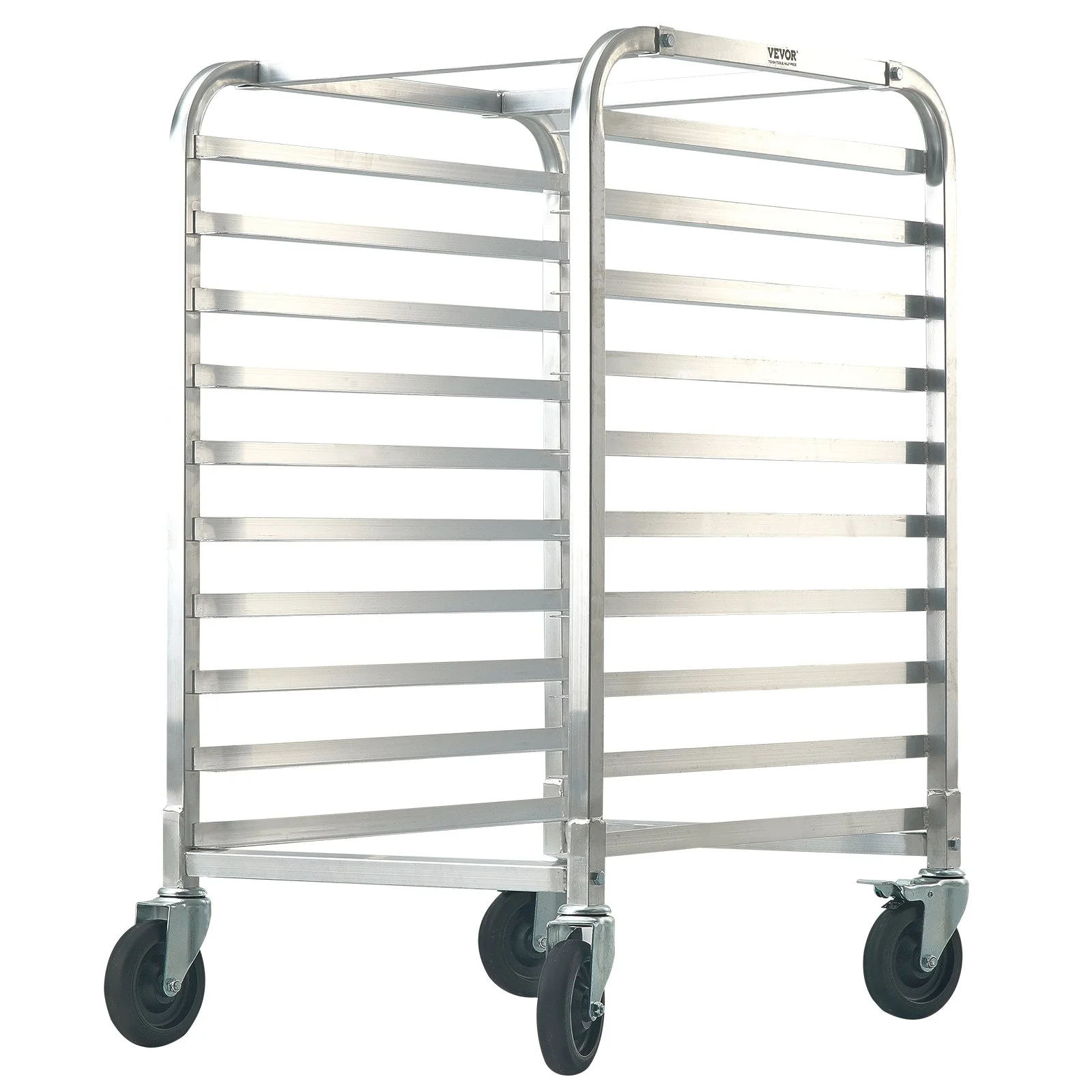 VEVOR Bun Pan Rack, 10-Tier Commercial Bakery Racks with Brake Wheels, Aluminum Racking Trolley Storage for Half & Full Sheet, Speed Rack For Kitchen Home, Bread Baking Equipment, 660x515x985 mm