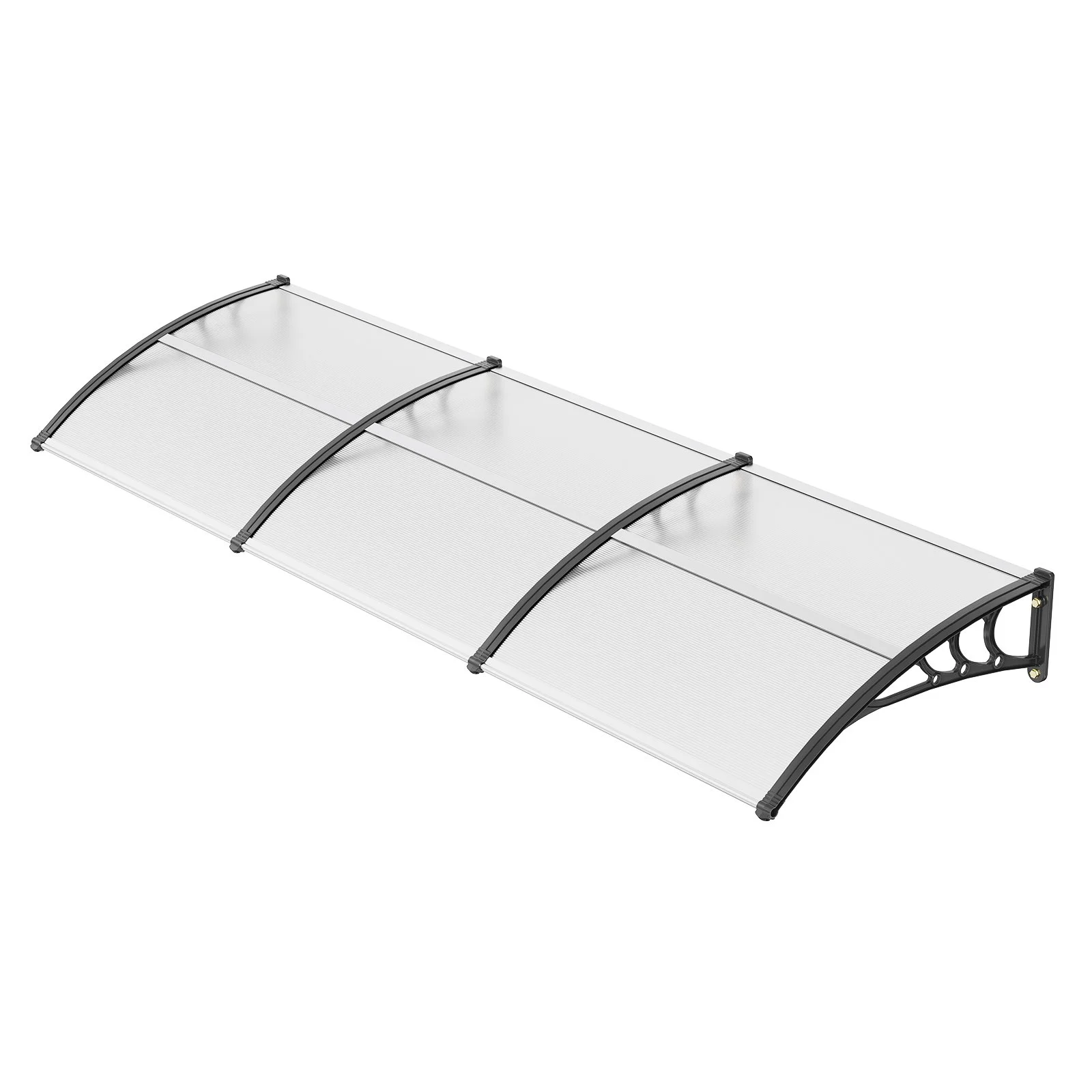 VEVOR Window Door Awning Canopy, 965 x 2975mm Door Canopy Exterior, UF50+ PC Sunshade Sheet Awnings, Outdoor Patio Awning Sun Shade, Transparent, Waterproof, for Sun Shutter, UV, Rain, Snow Protection